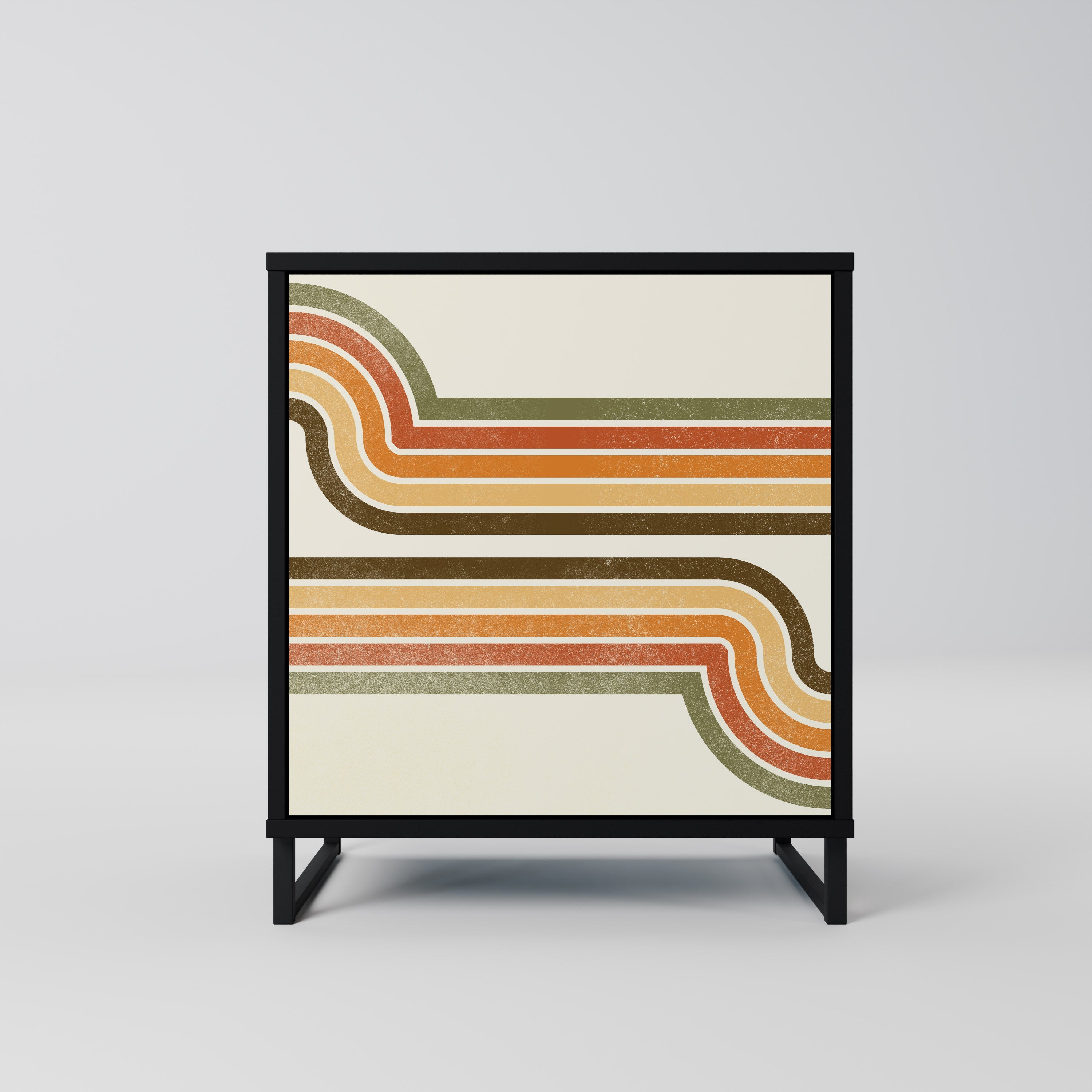 EXCEPTIONAL STREAM Aparador de 1 Porta em Acabamento Preto