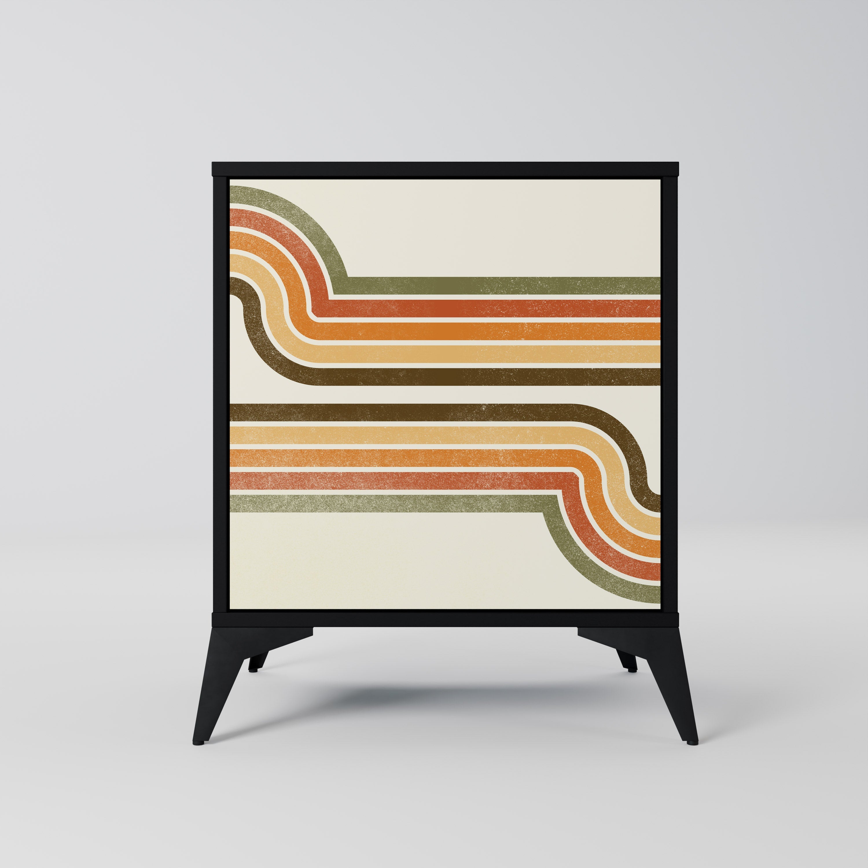 EXCEPTIONAL STREAM Aparador de 1 Porta em Acabamento Preto