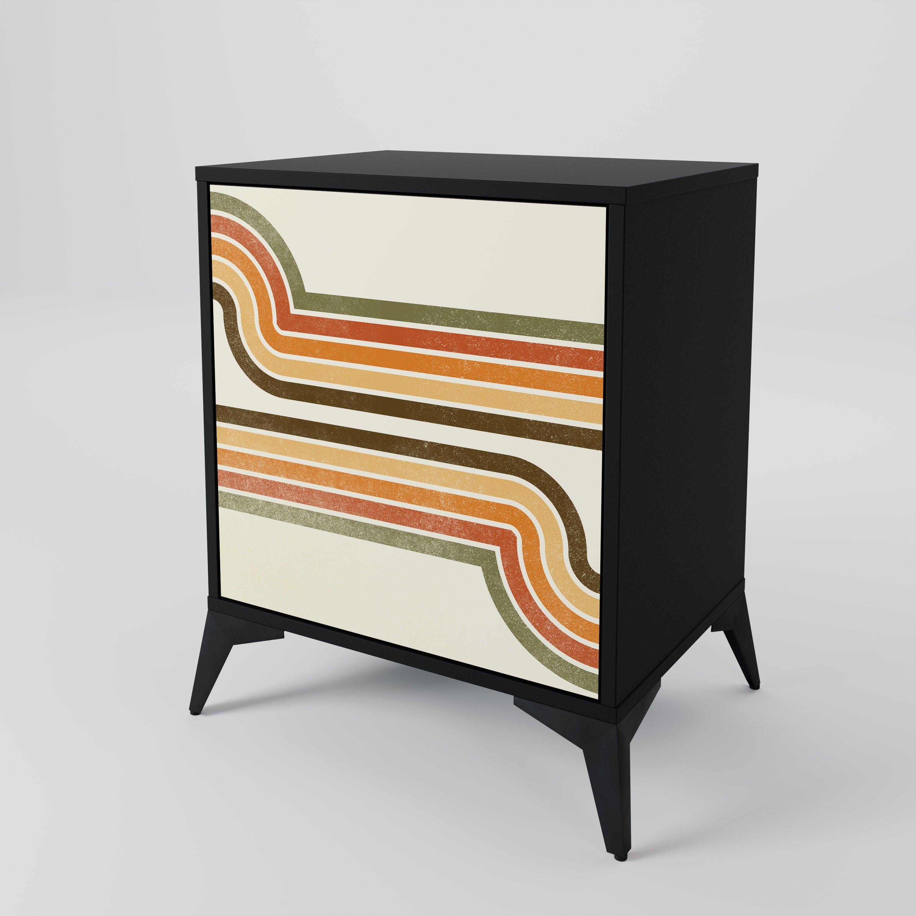 EXCEPTIONAL STREAM Aparador de 1 Porta em Acabamento Preto