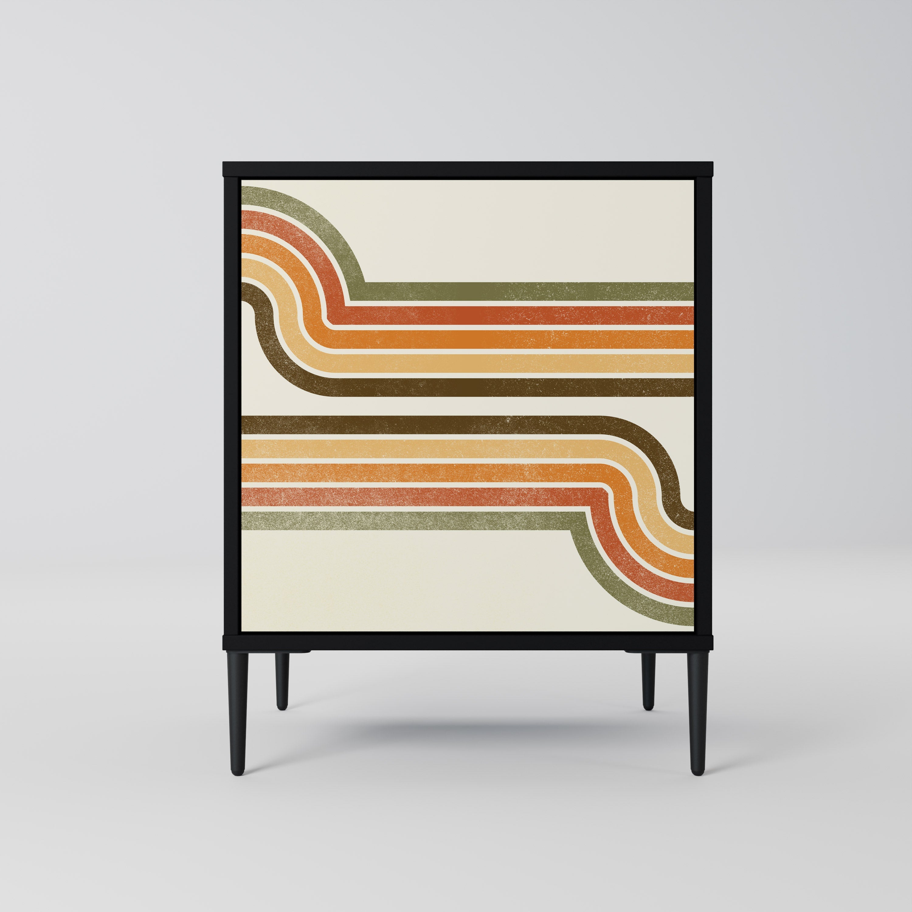 EXCEPTIONAL STREAM Aparador de 1 Porta em Acabamento Preto