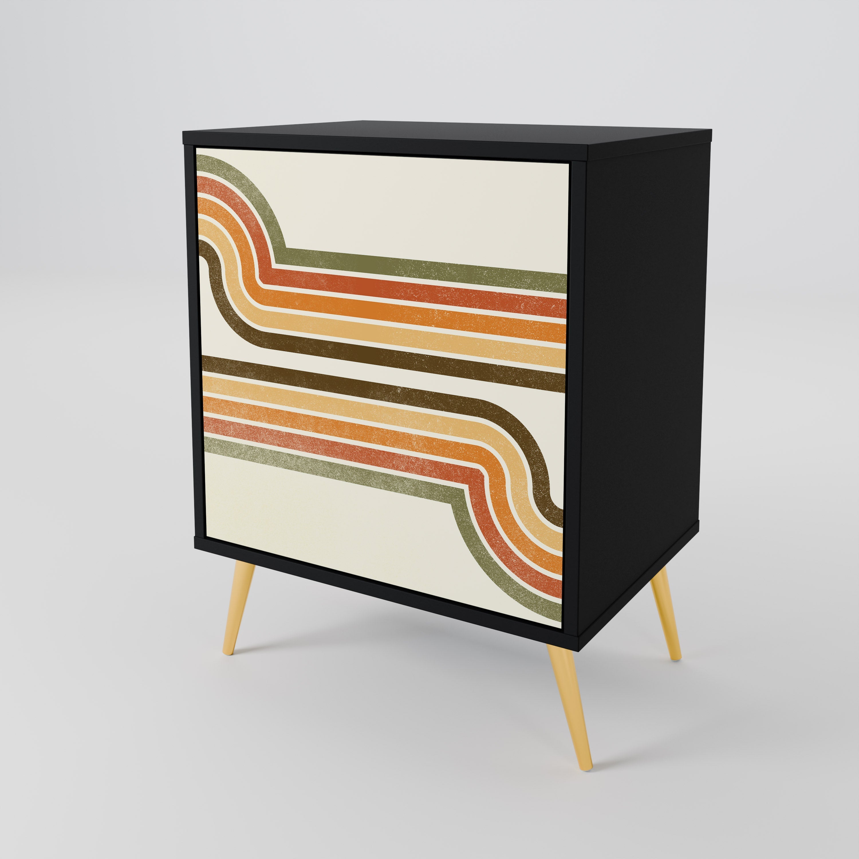 EXCEPTIONAL STREAM Aparador de 1 Porta em Acabamento Preto