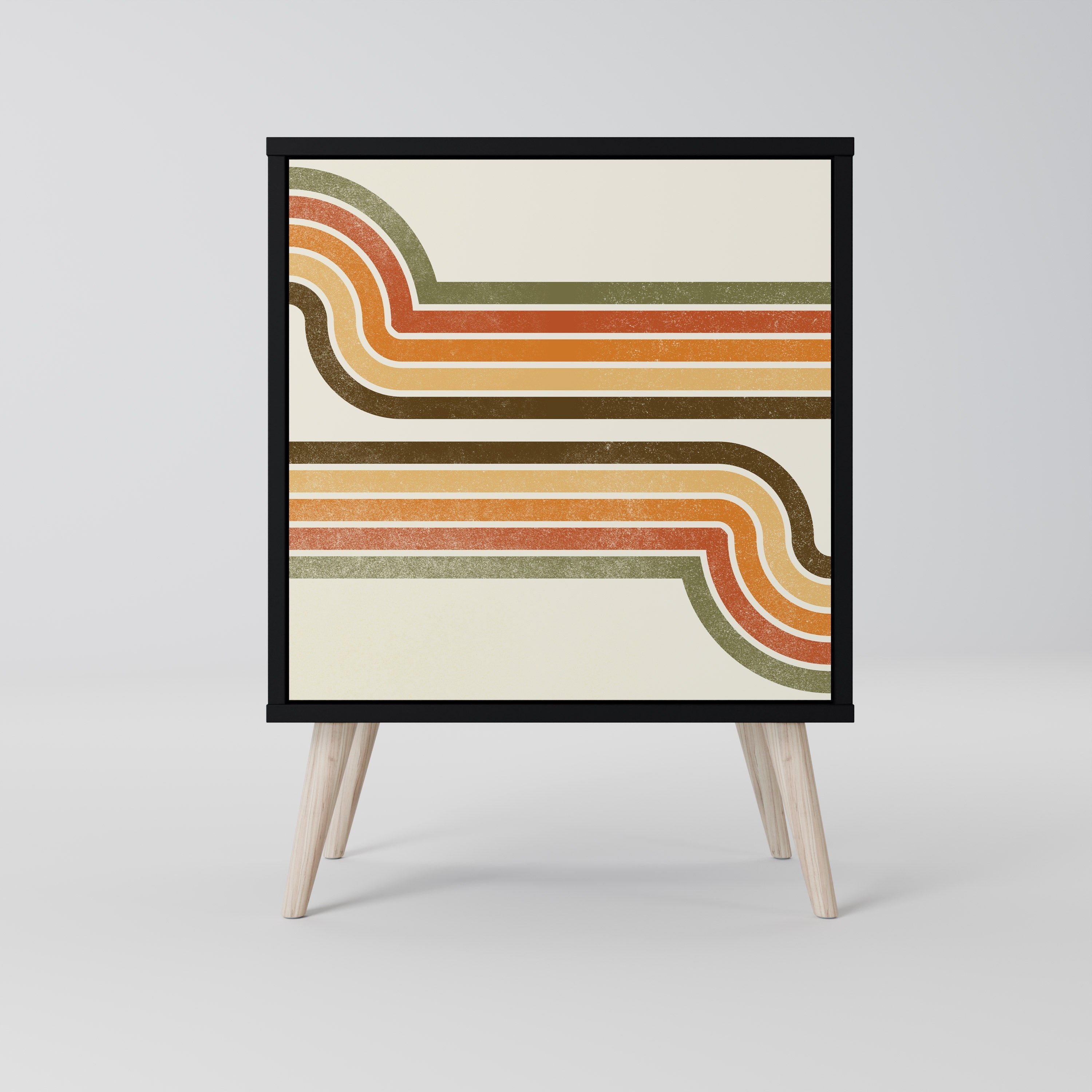 EXCEPTIONAL STREAM Aparador de 1 Porta em Acabamento Preto