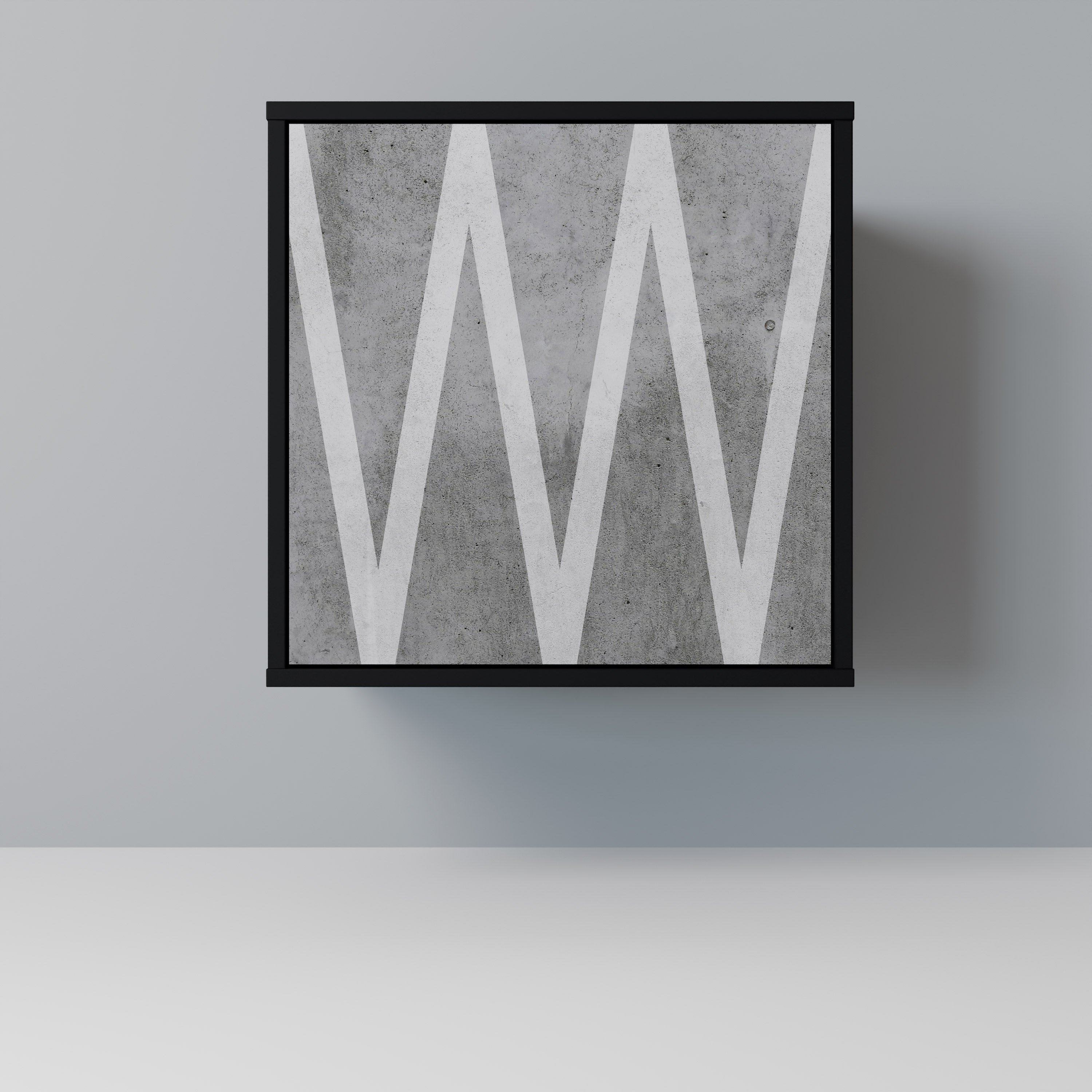 SOLID ZIG ZAG Aparador de 1 Porta em Acabamento Preto