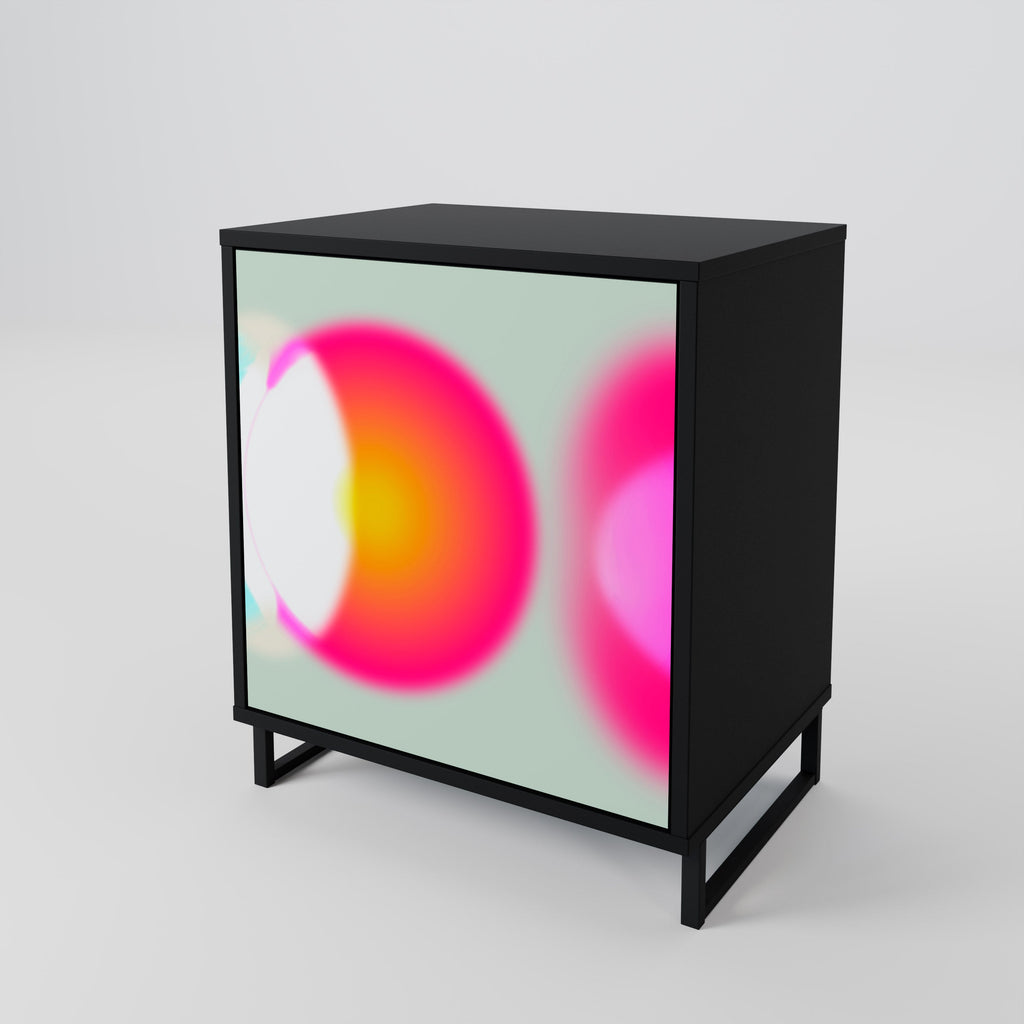 SYMPHONY OF COLORS Aparador de 1 Porta em Acabamento Preto