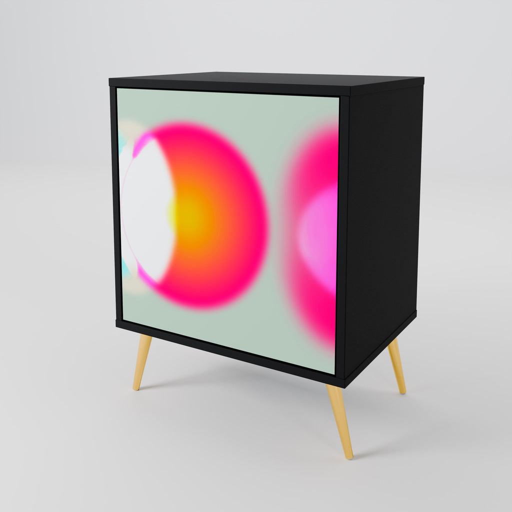 SYMPHONY OF COLORS Aparador de 1 Porta em Acabamento Preto