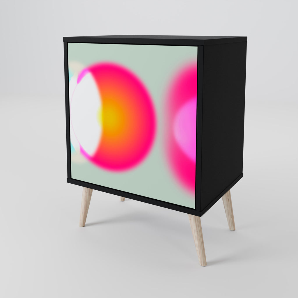 SYMPHONY OF COLORS Aparador de 1 Porta em Acabamento Preto