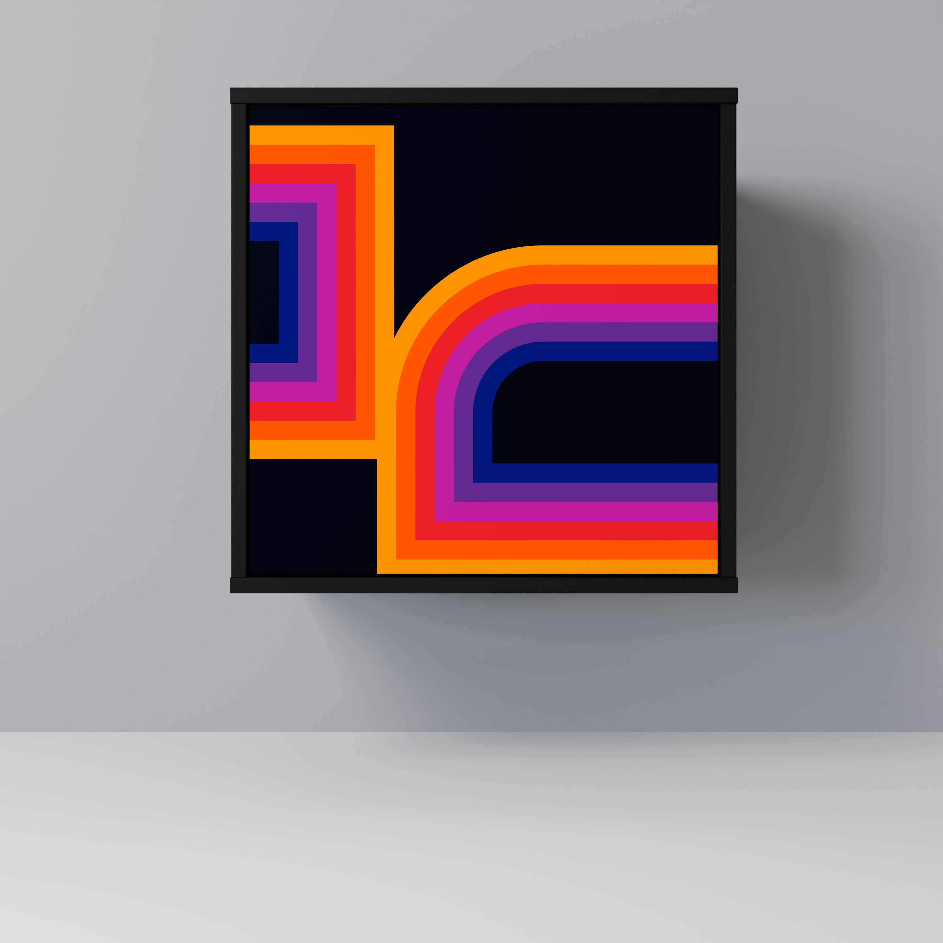 BLINDED BY THE LIGHTS Aparador de 1 Porta em Acabamento Preto