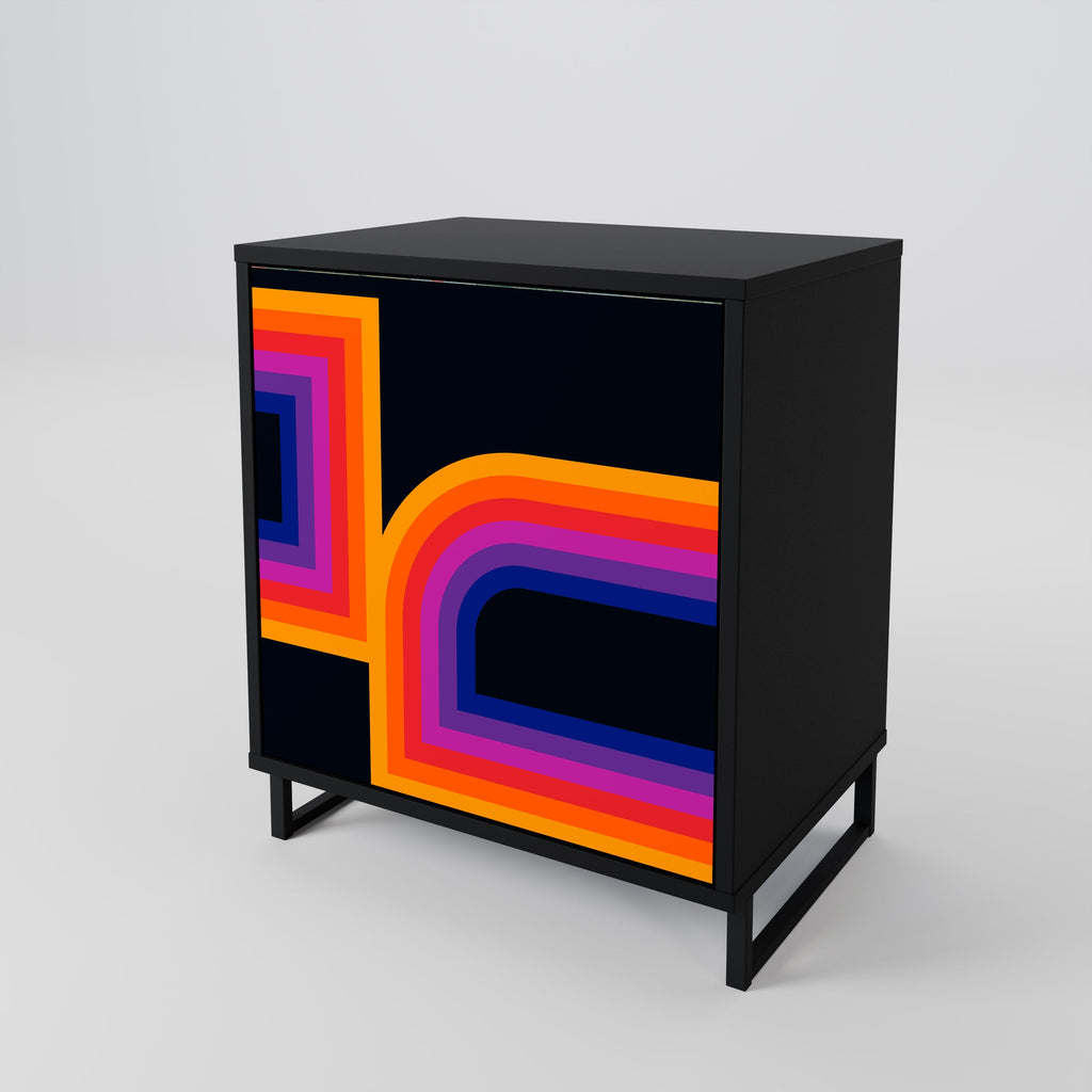 BLINDED BY THE LIGHTS Aparador de 1 Porta em Acabamento Preto