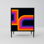 BLINDED BY THE LIGHTS Aparador de 1 Porta em Acabamento Preto