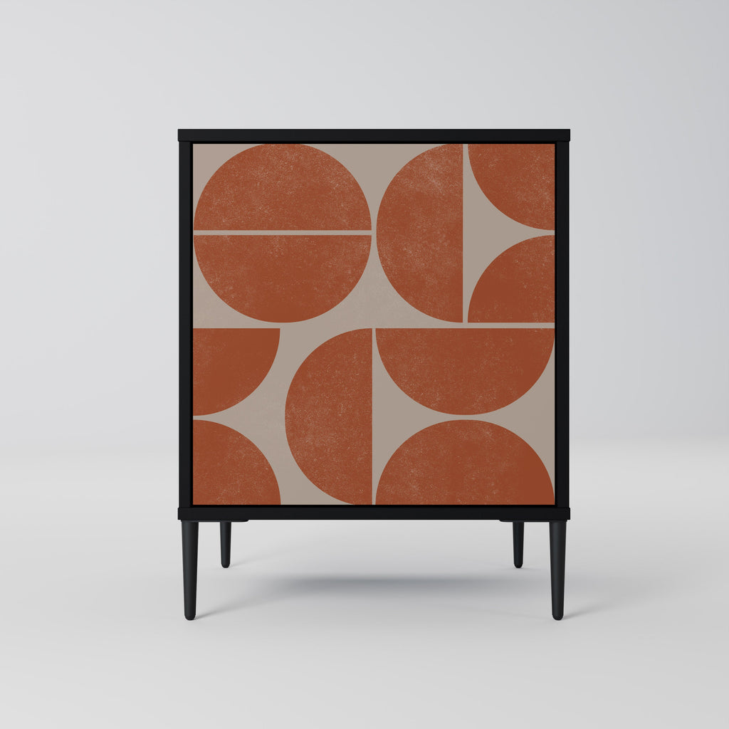 REPETITION COMPULSION Aparador de 1 Porta em Acabamento Preto