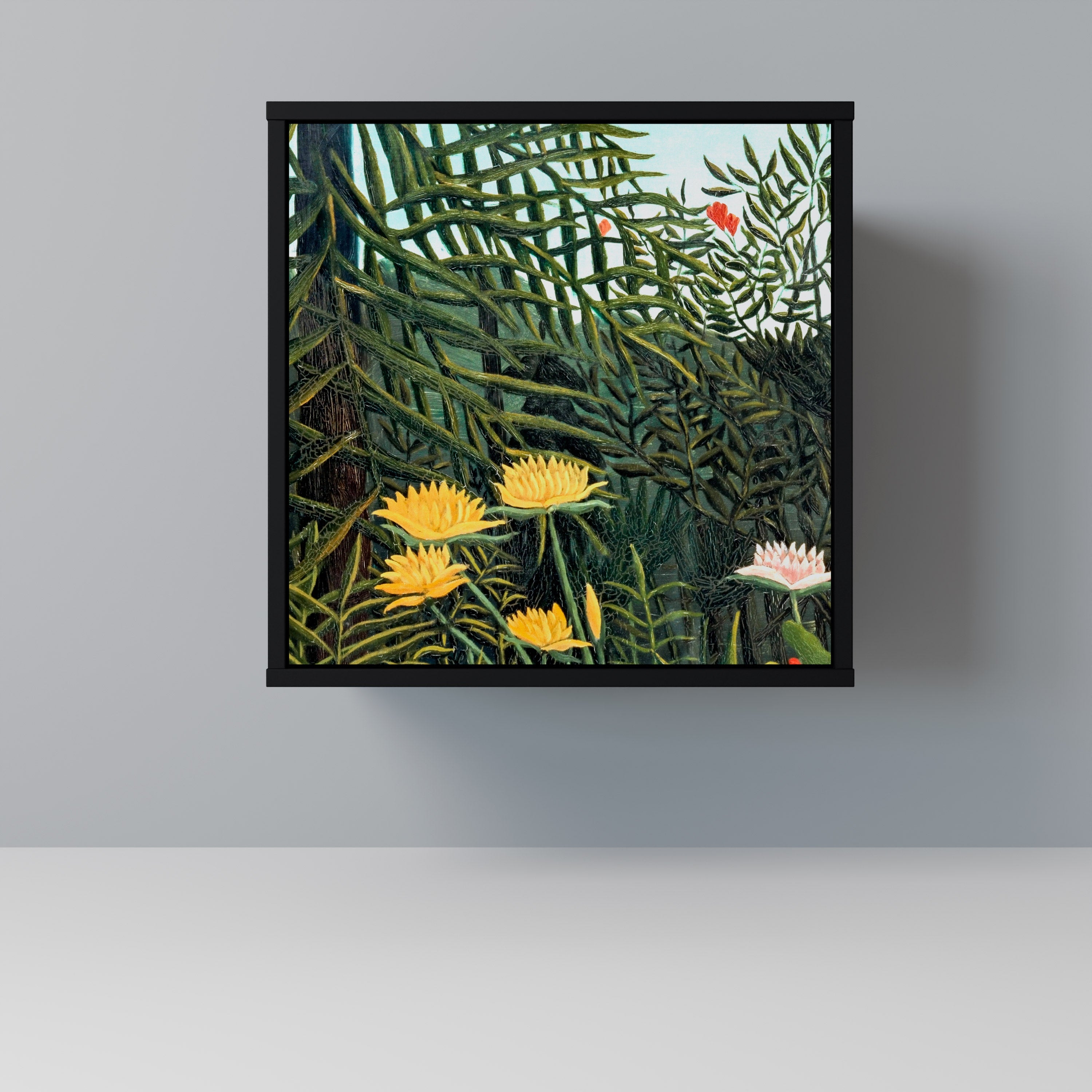 VIRGIN FOREST WITH SUNSET Aparador de 1 Porta em Acabamento Preto