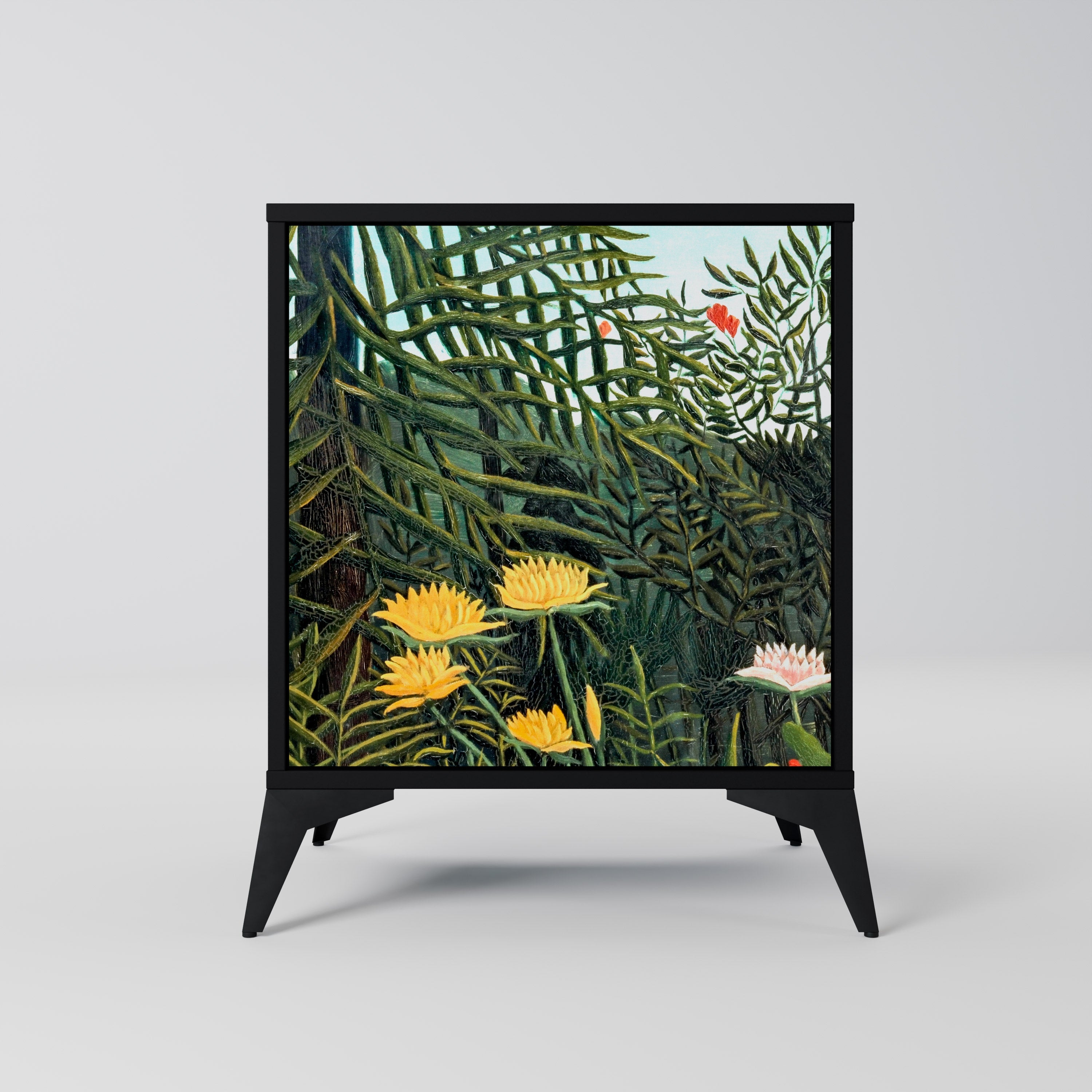 VIRGIN FOREST WITH SUNSET Aparador de 1 Porta em Acabamento Preto