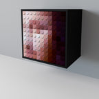 CONSTRUCTIVE ART Aparador de 1 Porta em Acabamento Preto