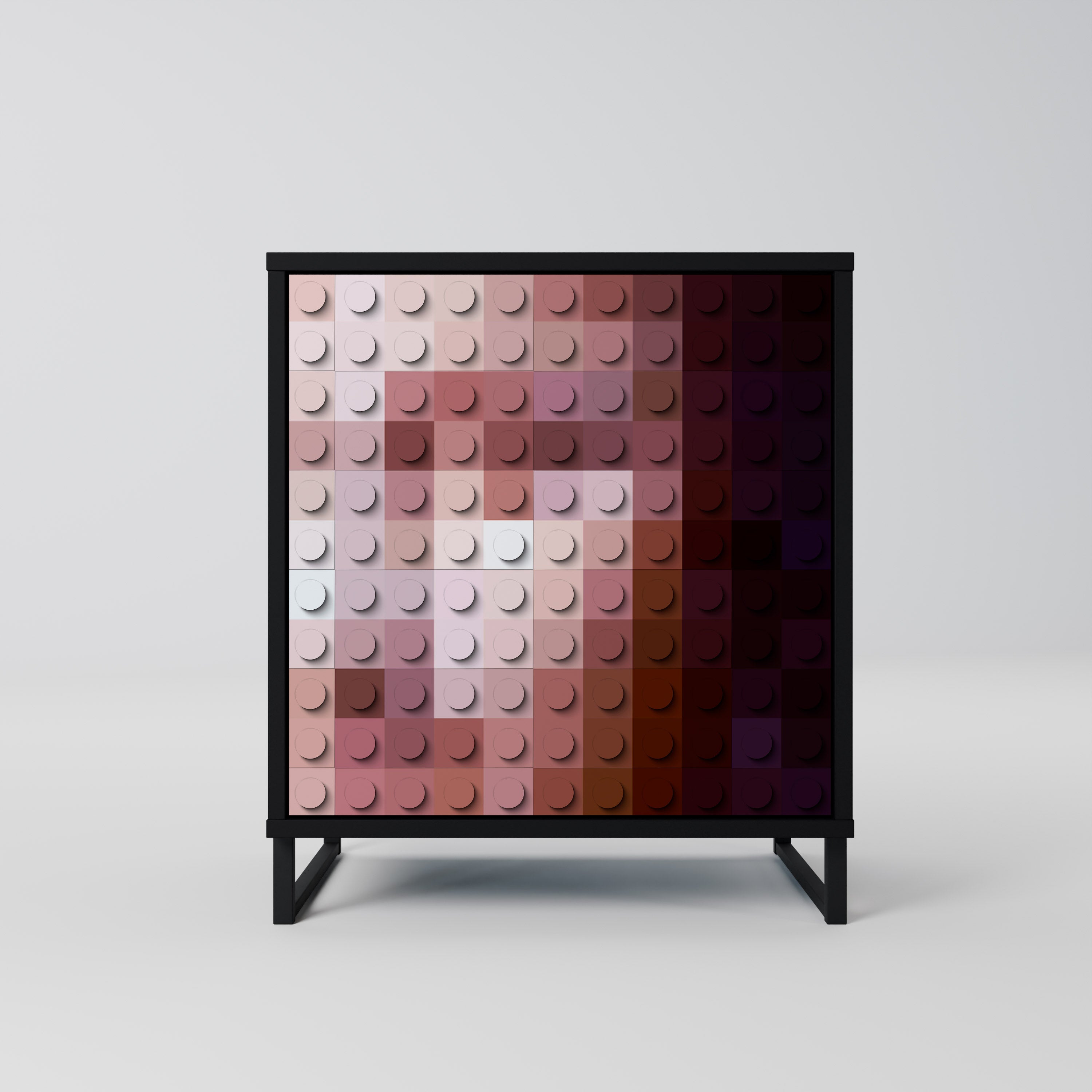 CONSTRUCTIVE ART Aparador de 1 Porta em Acabamento Preto