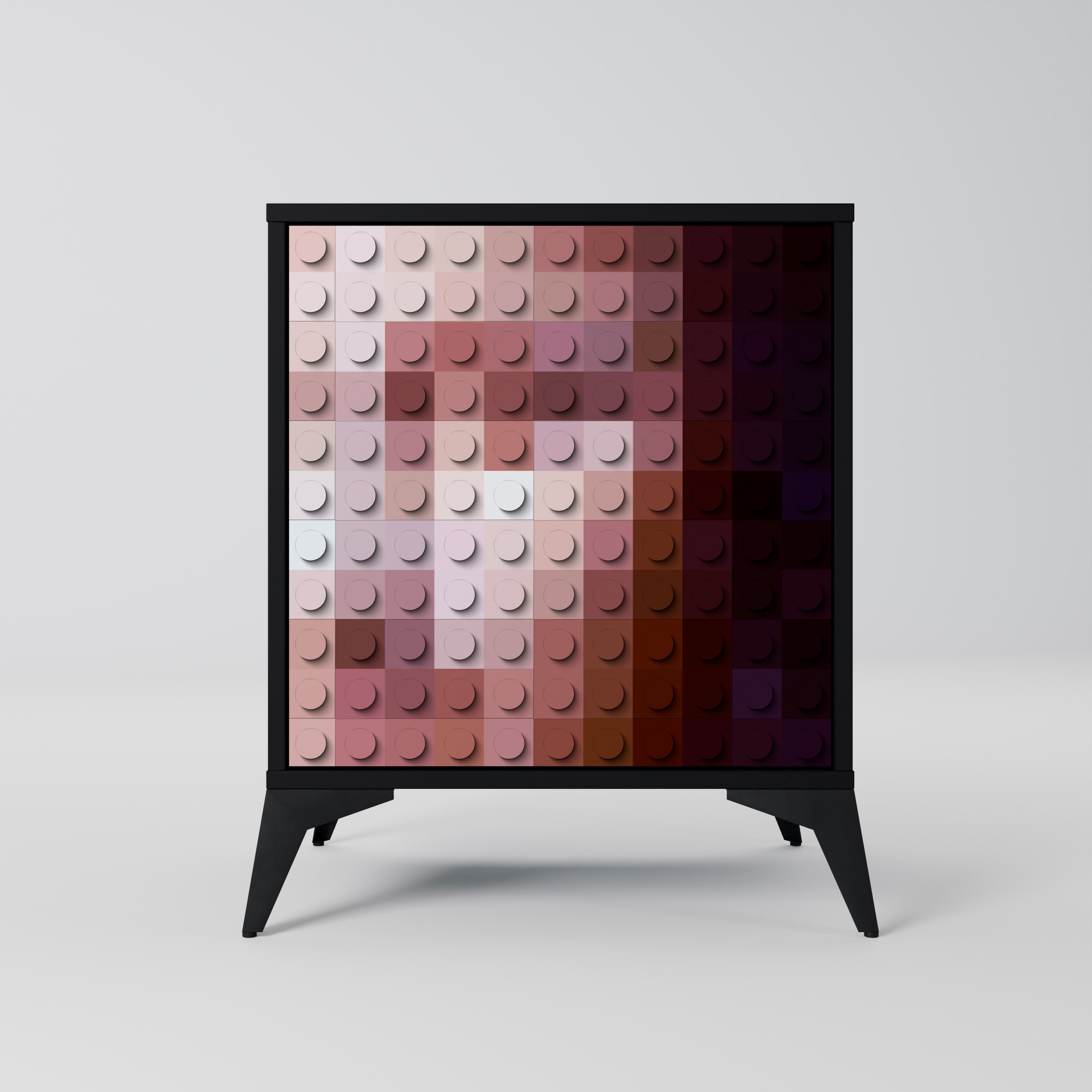 CONSTRUCTIVE ART Aparador de 1 Porta em Acabamento Preto