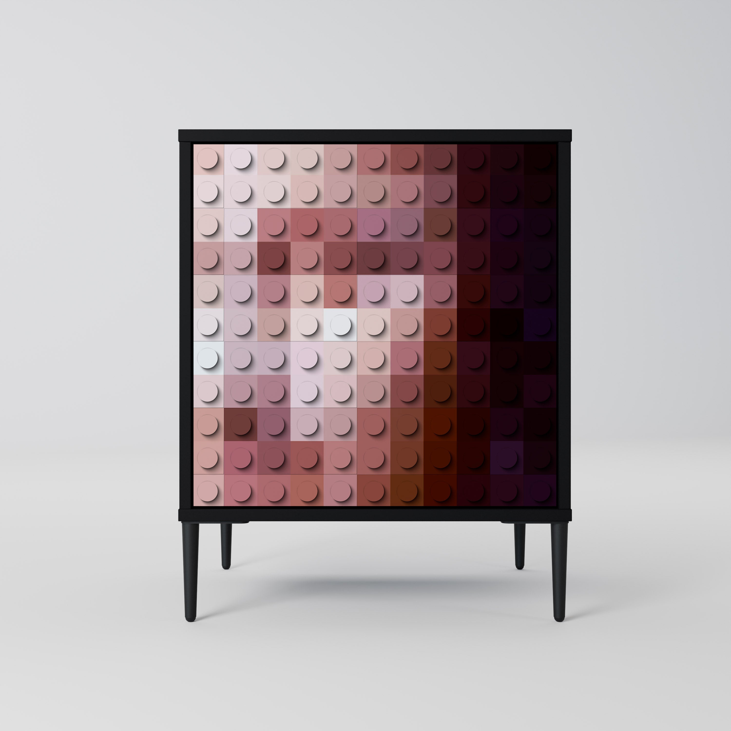 CONSTRUCTIVE ART Aparador de 1 Porta em Acabamento Preto