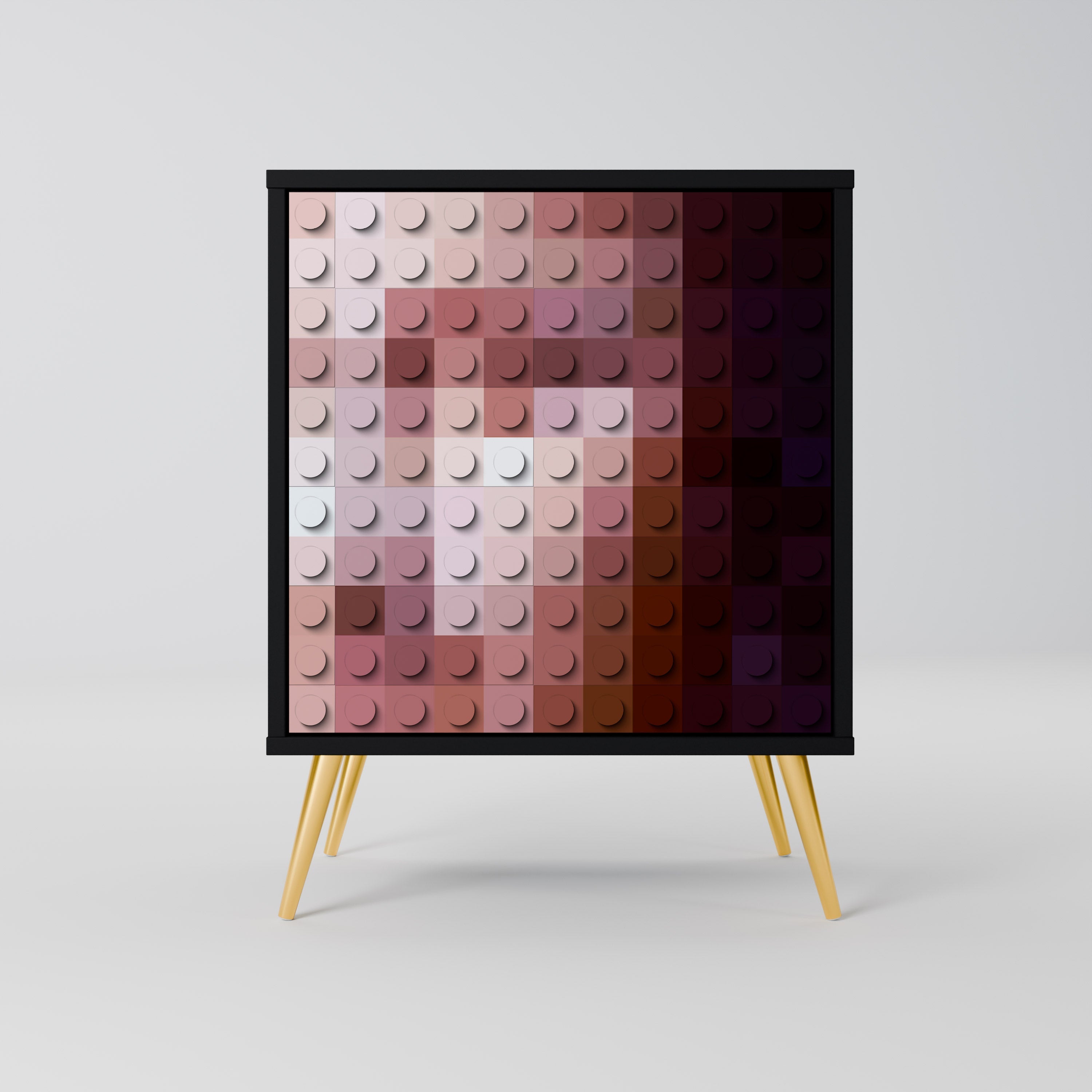 CONSTRUCTIVE ART Aparador de 1 Porta em Acabamento Preto