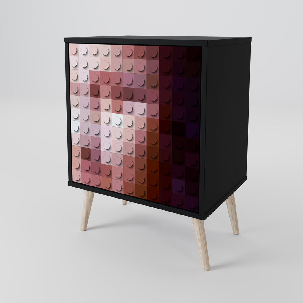 CONSTRUCTIVE ART Aparador de 1 Porta em Acabamento Preto