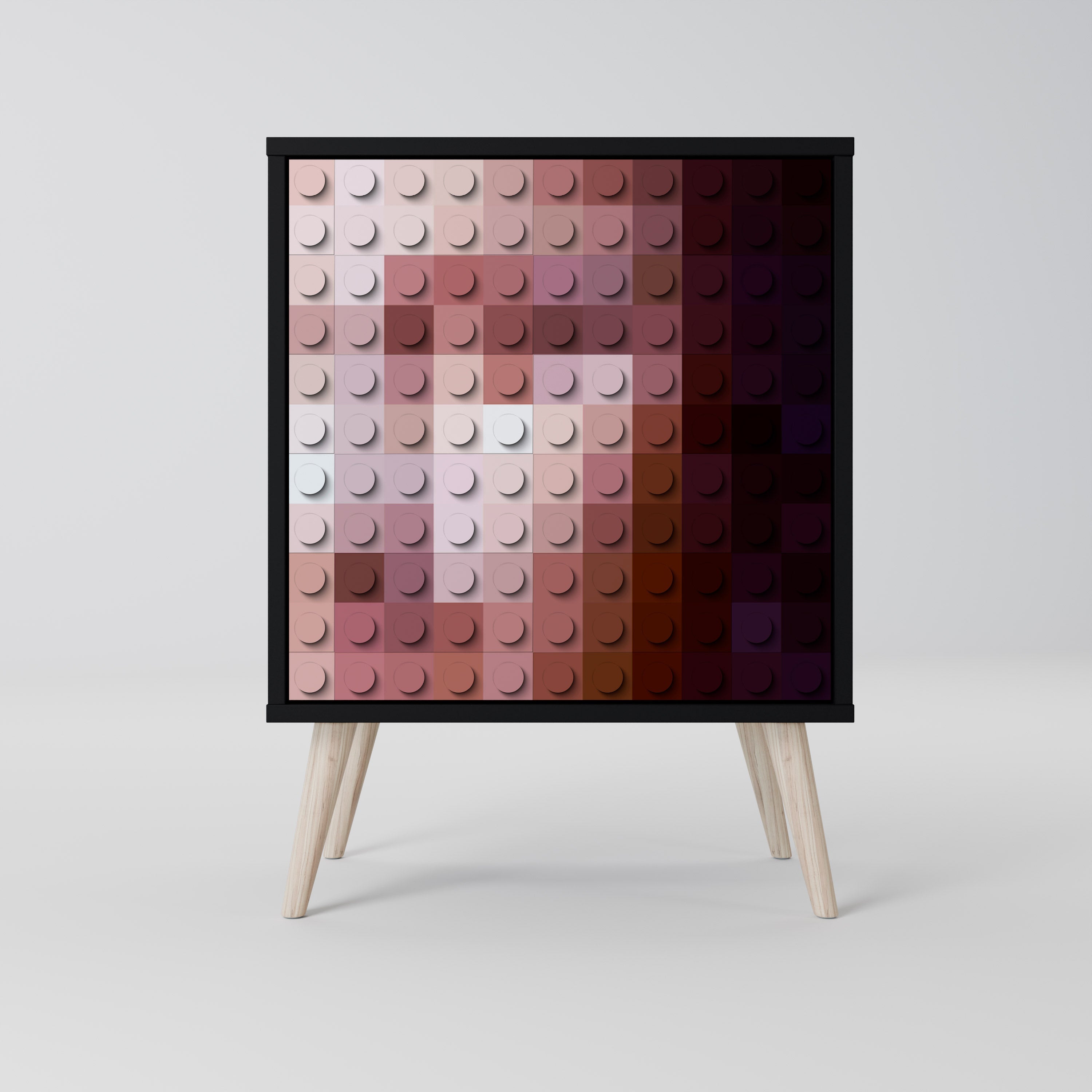 CONSTRUCTIVE ART Aparador de 1 Porta em Acabamento Preto