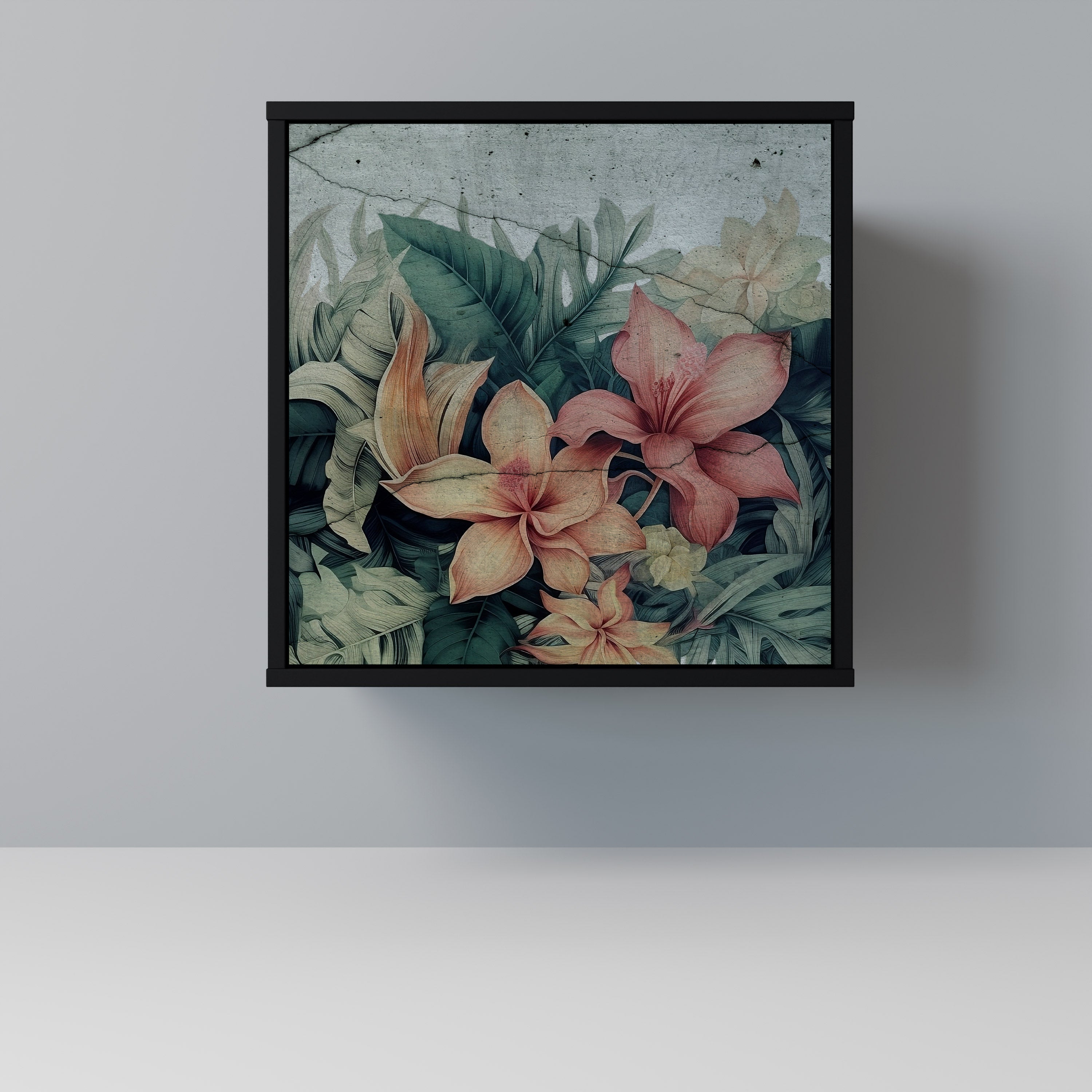 HEAVENLY BLOOM Aparador de 1 Porta em Acabamento Preto