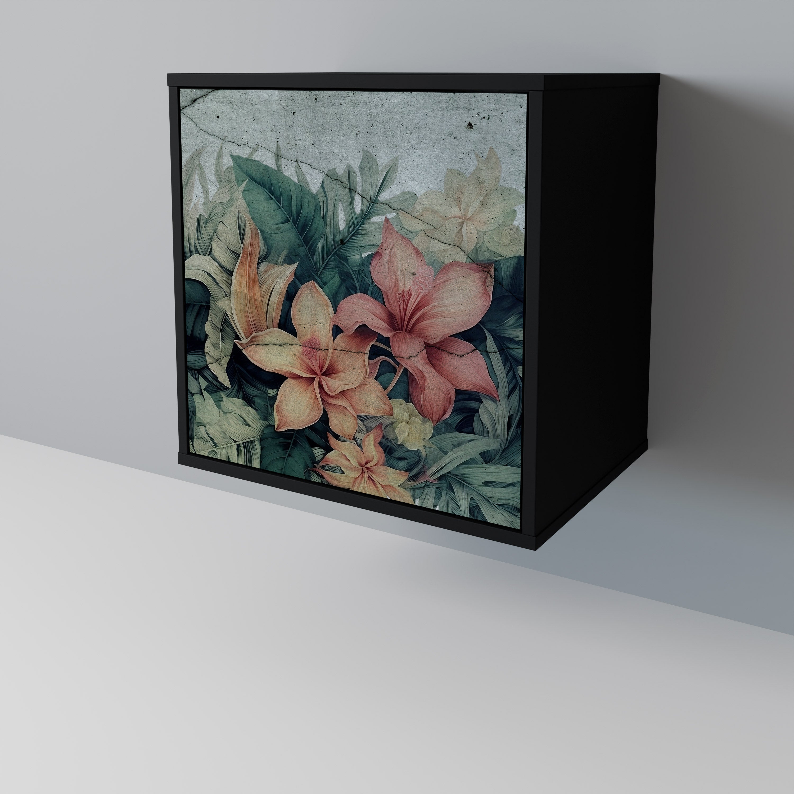 HEAVENLY BLOOM Aparador de 1 Porta em Acabamento Preto