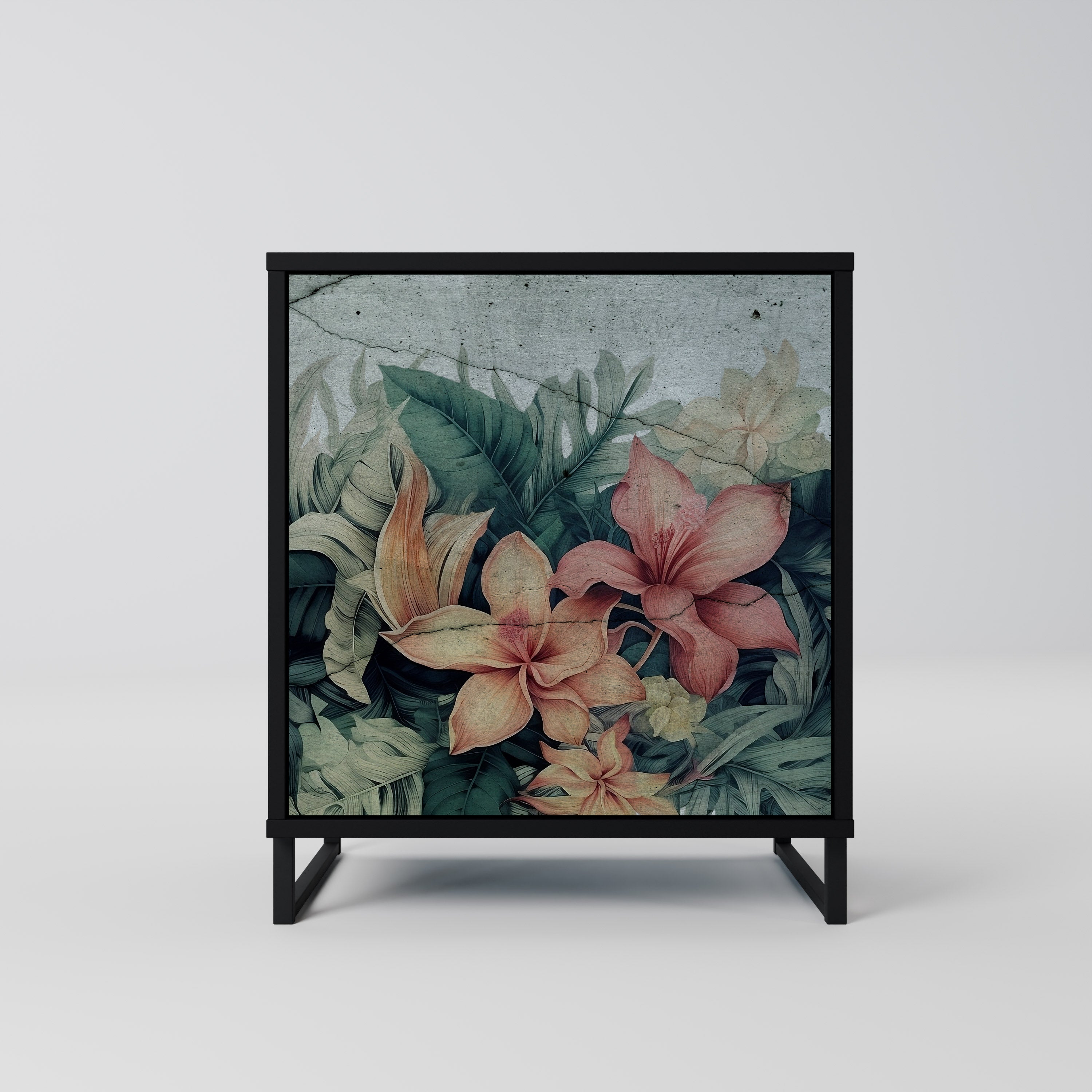 HEAVENLY BLOOM Aparador de 1 Porta em Acabamento Preto