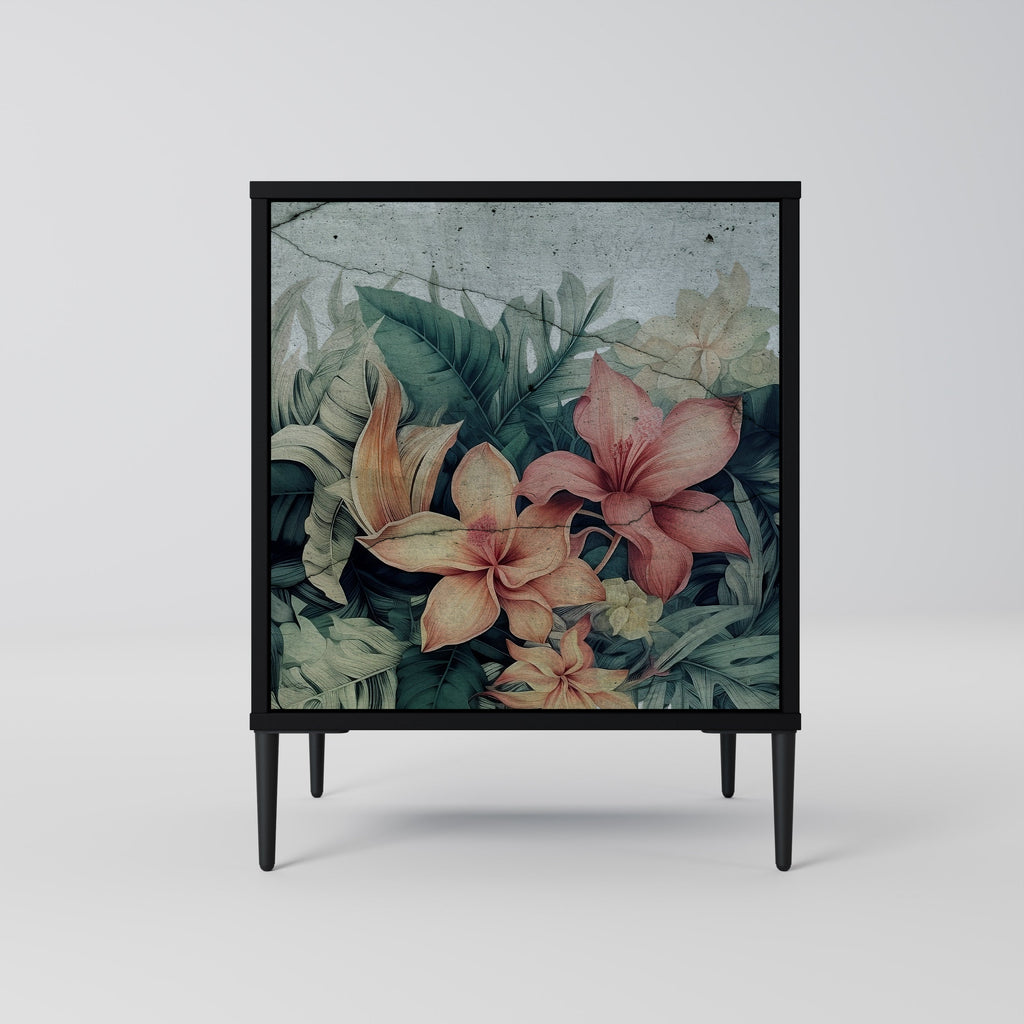 HEAVENLY BLOOM Aparador de 1 Porta em Acabamento Preto