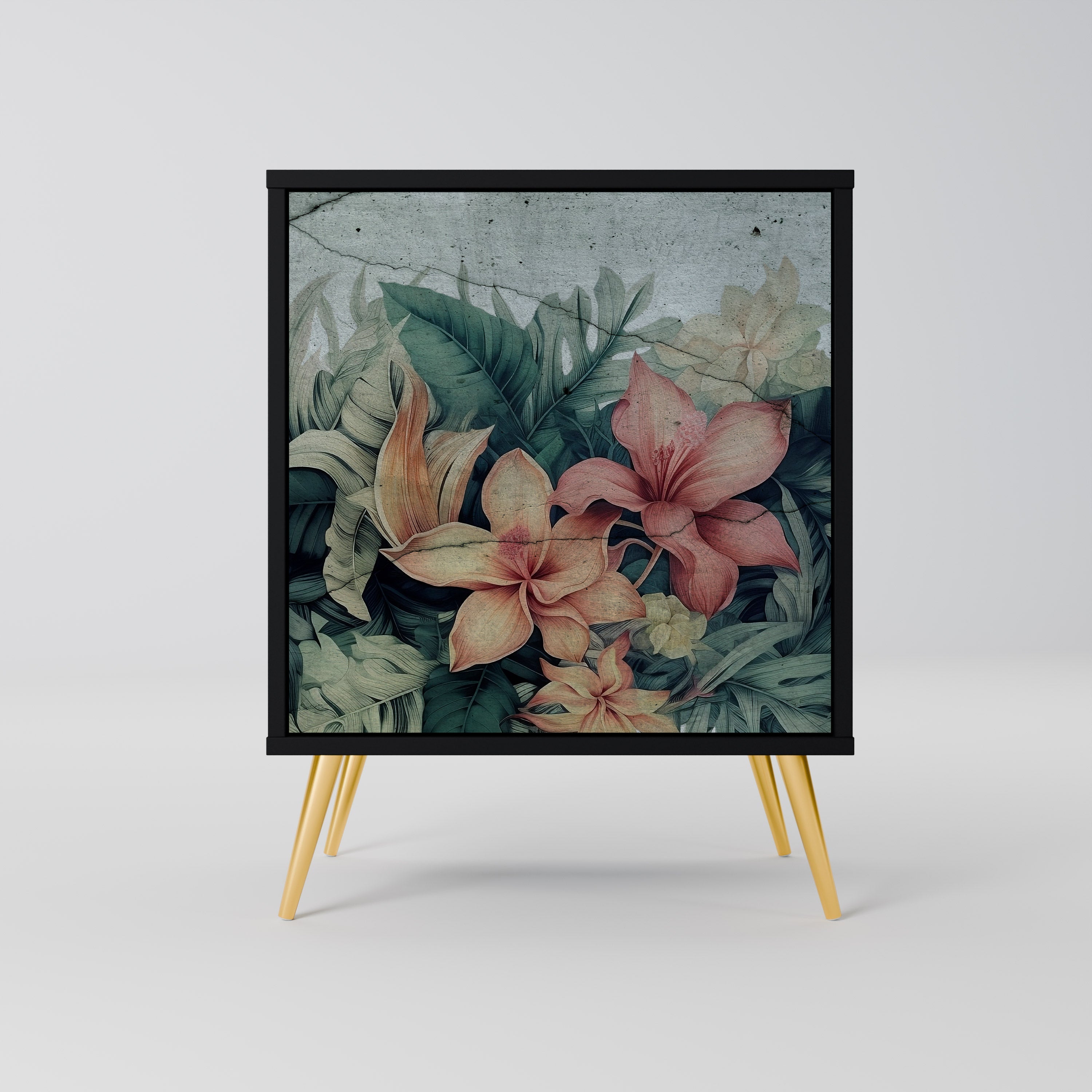 HEAVENLY BLOOM Aparador de 1 Porta em Acabamento Preto