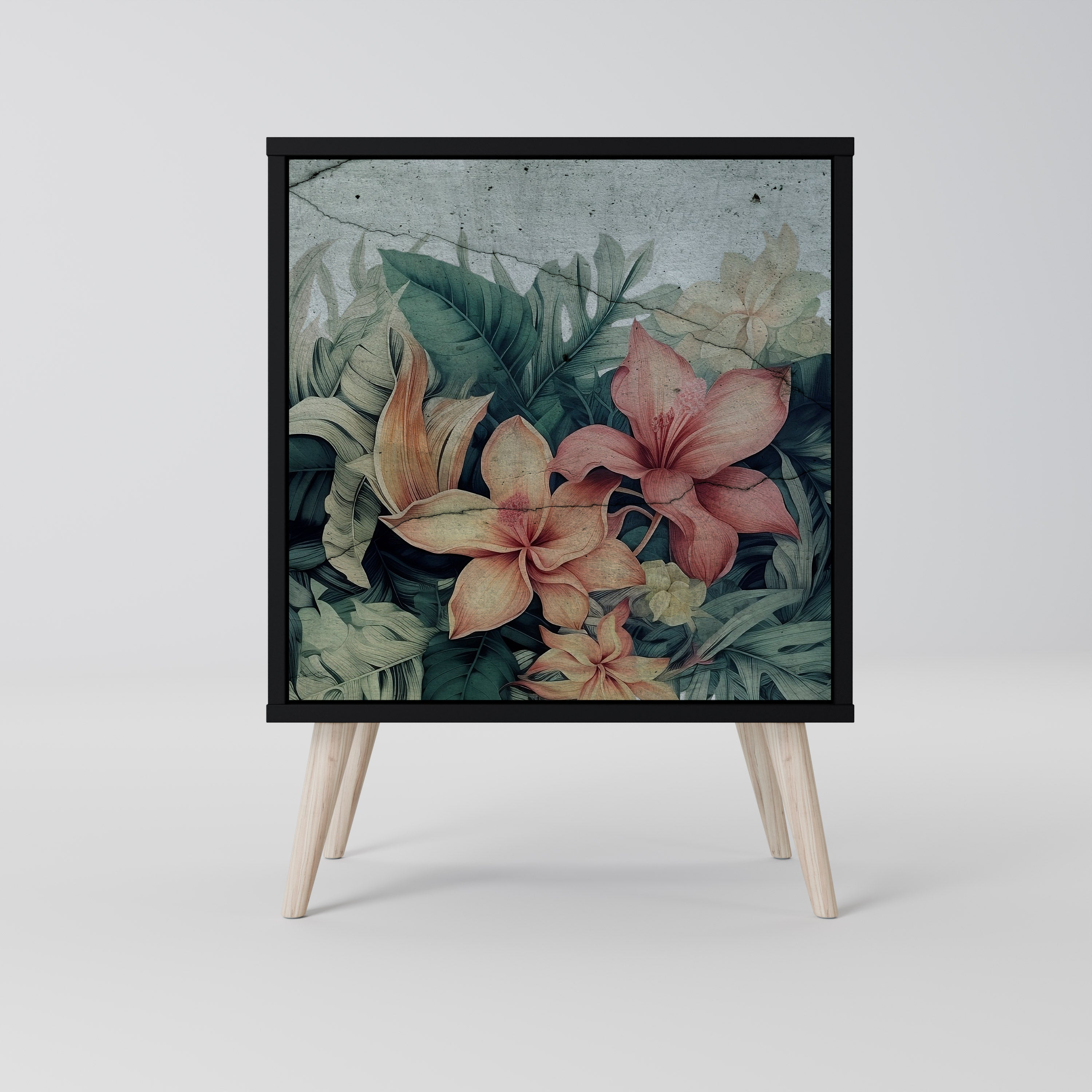 HEAVENLY BLOOM Aparador de 1 Porta em Acabamento Preto