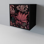 FLORAL WHISPER 1-Door Sideboard in Black Finish