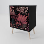 FLORAL WHISPER 1-Door Sideboard in Black Finish
