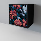 ETHEREAL BLOSSOMS 1-Door Sideboard in Black Finish