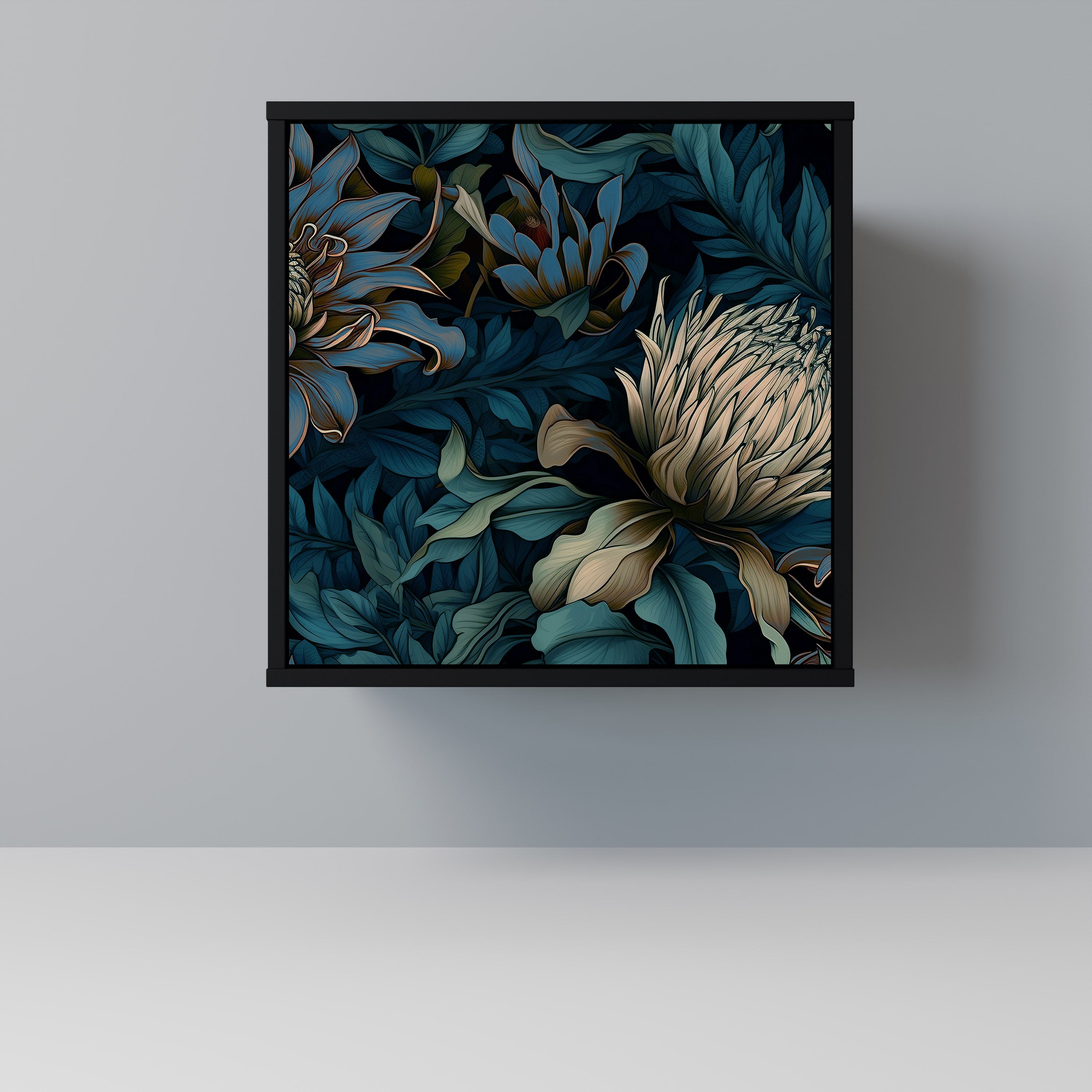 TWILIGHT BLOOM Aparador de 1 Porta em Acabamento Preto