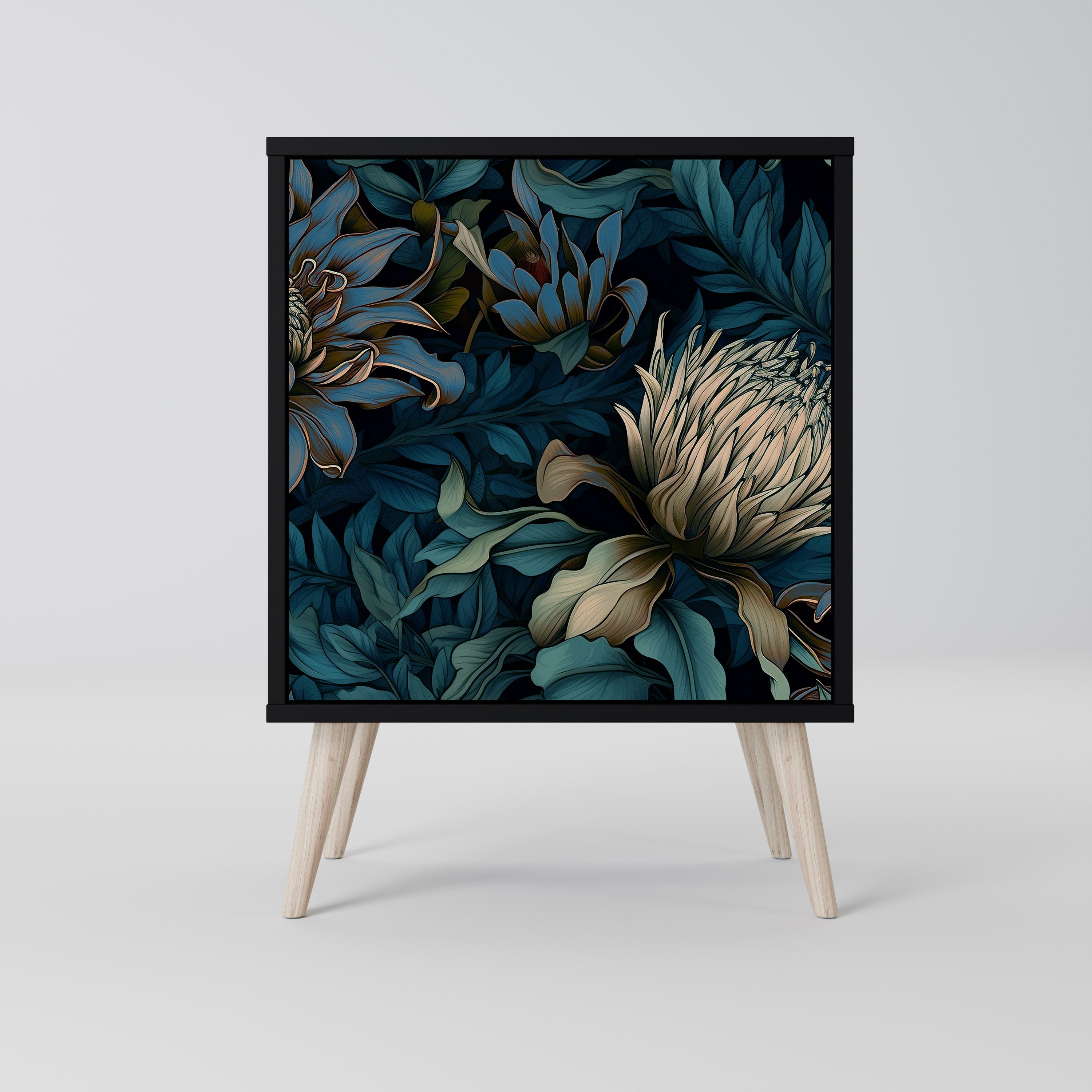 TWILIGHT BLOOM Aparador de 1 Porta em Acabamento Preto