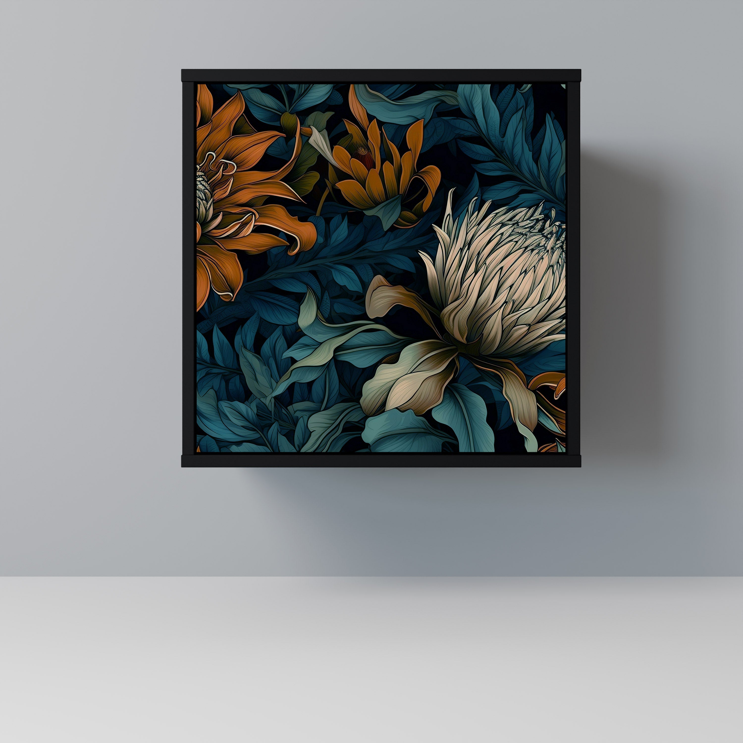 MORNING BLOOM Aparador de 1 Porta em Acabamento Preto