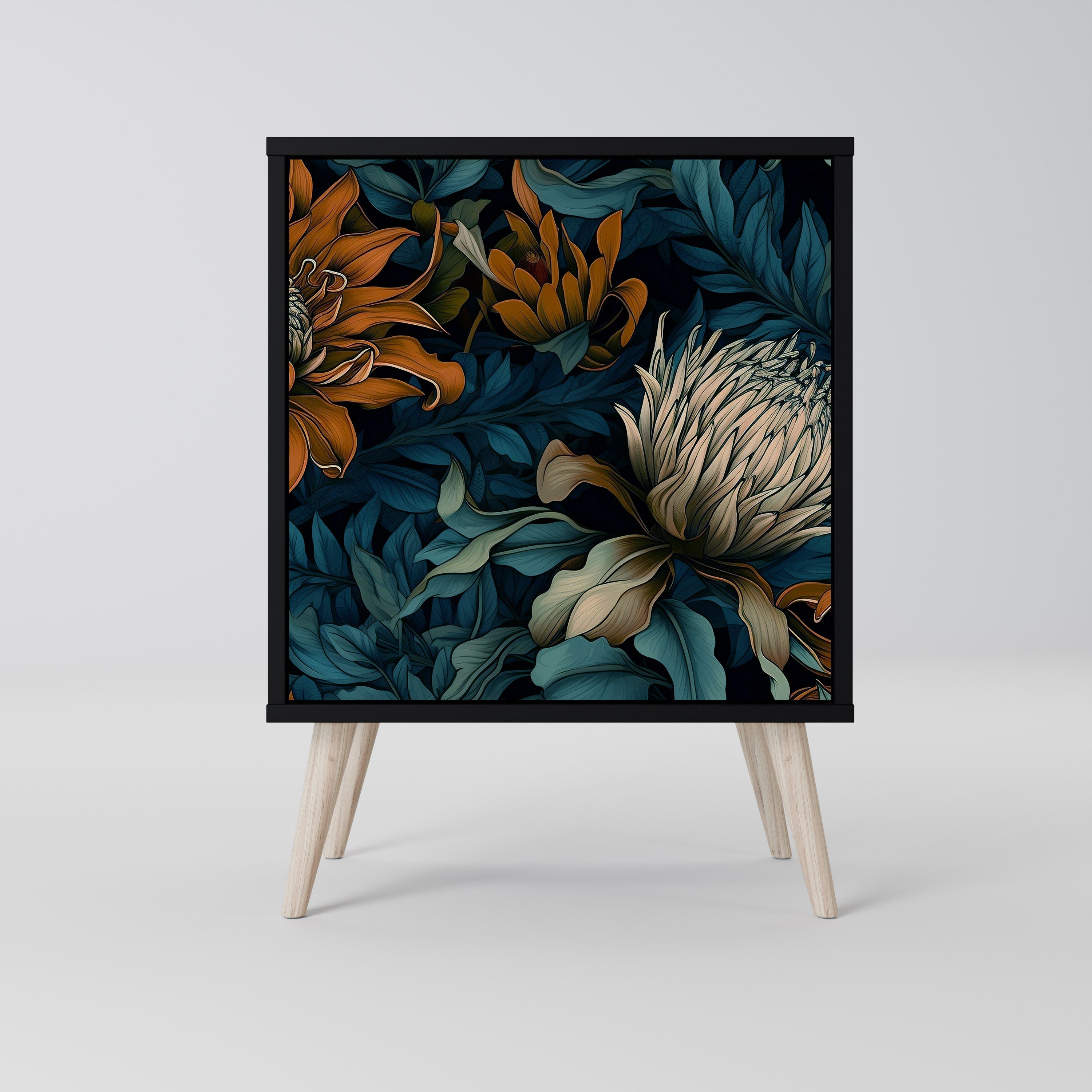 MORNING BLOOM Aparador de 1 Porta em Acabamento Preto