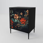 IMAGINARY BLOSSOM 1-Door Sideboard in Black Finish