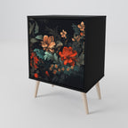 IMAGINARY BLOSSOM 1-Door Sideboard in Black Finish