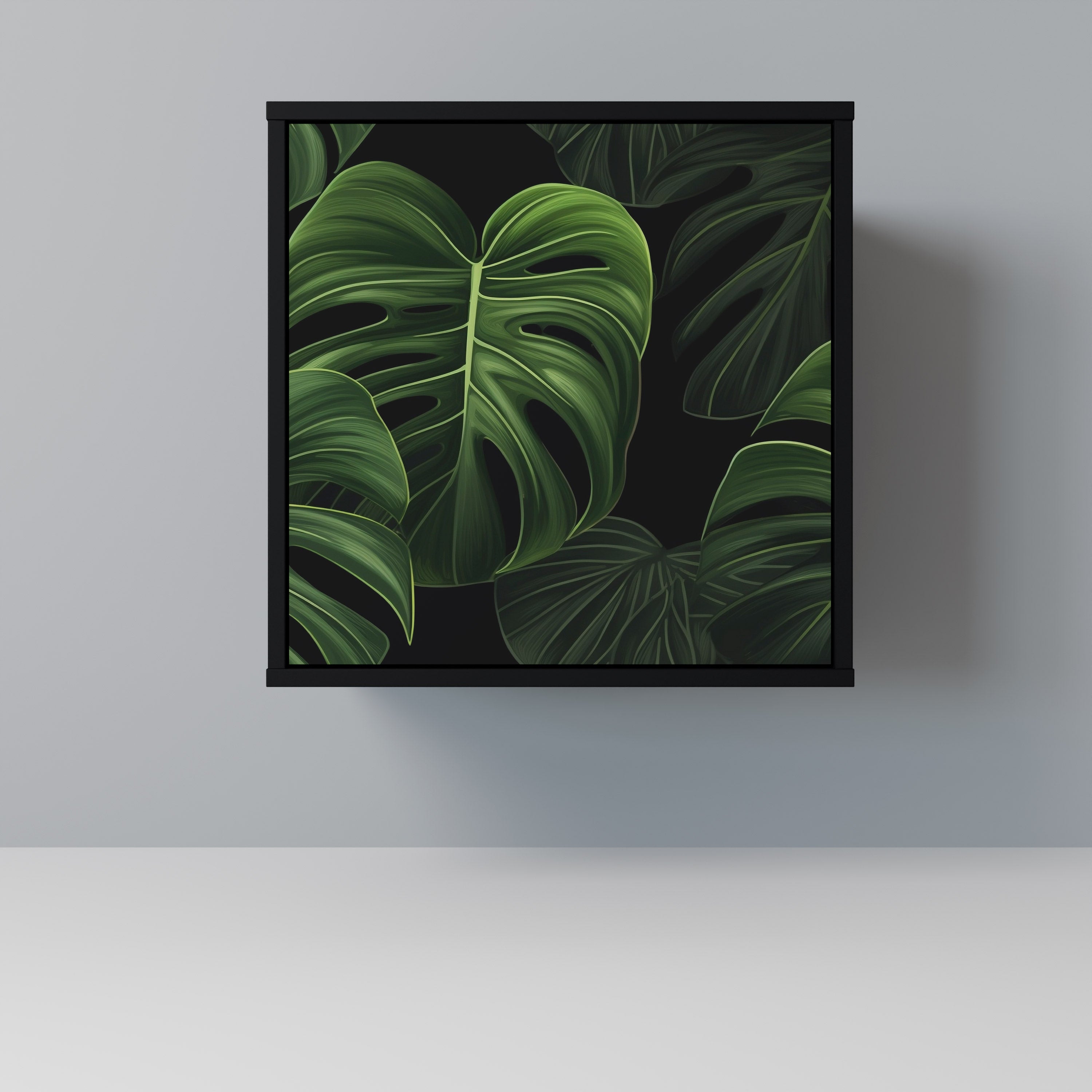 INFINITE MONSTERA Aparador de 1 Porta em Acabamento Preto