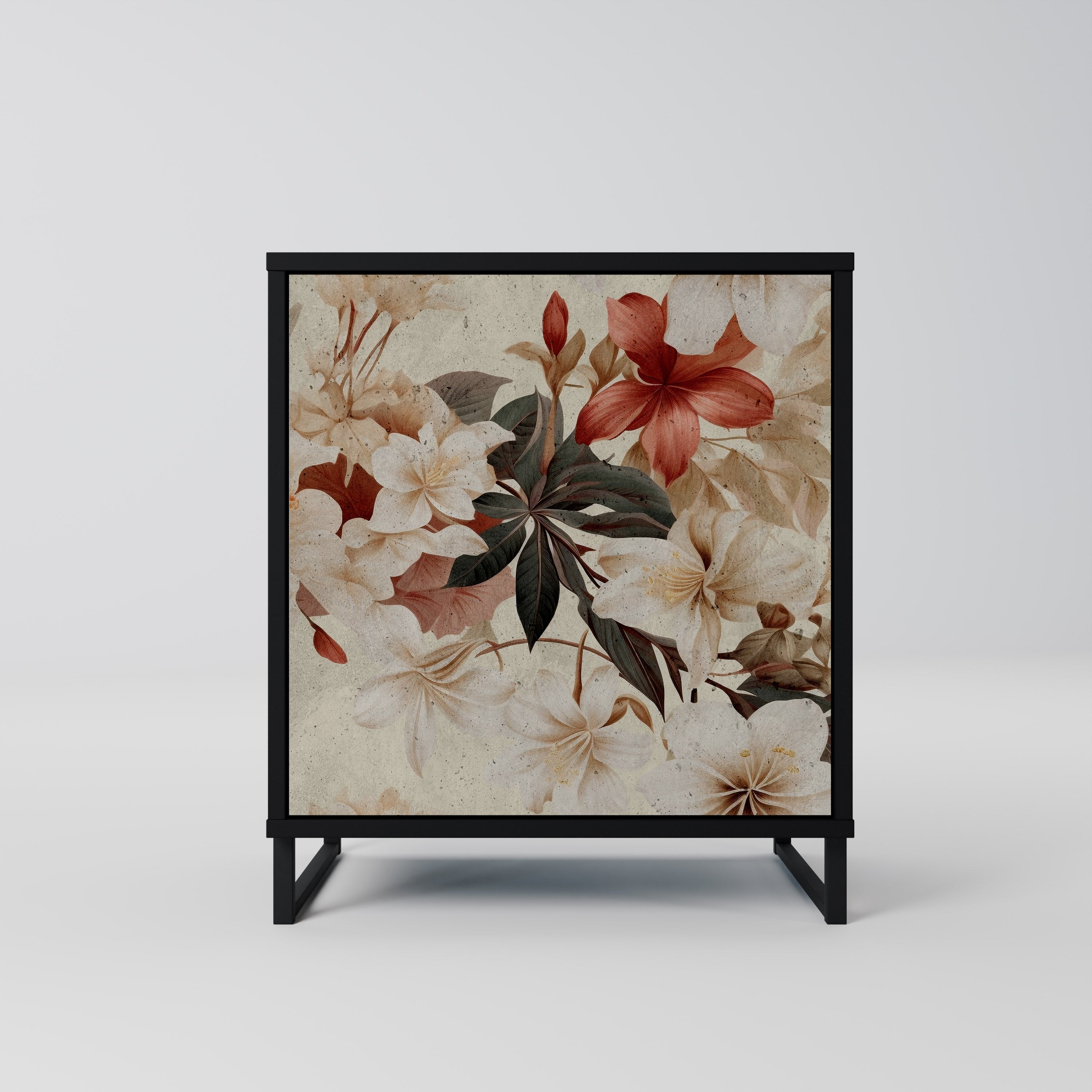 PETAL HARMONY Aparador de 1 Porta em Acabamento Preto