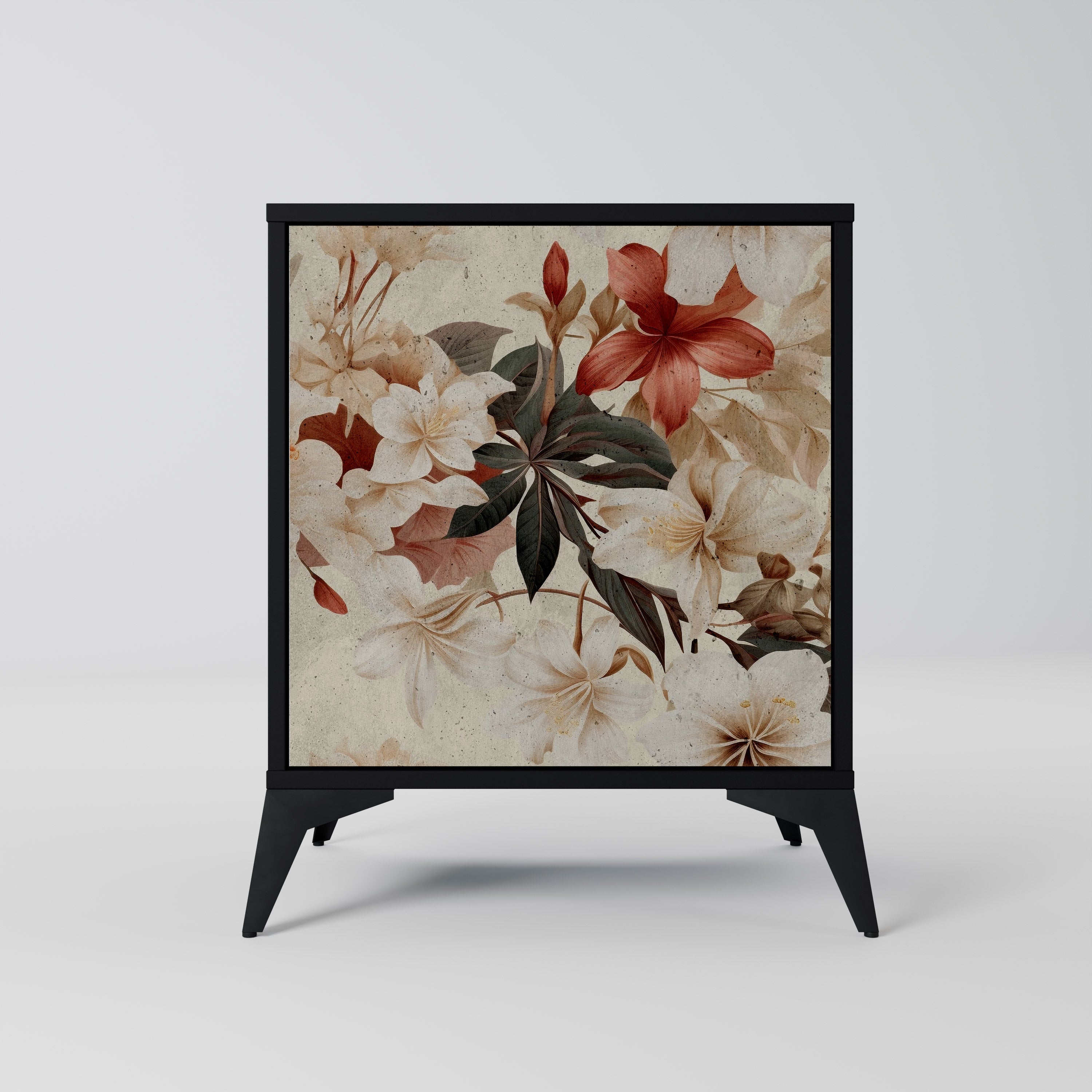 PETAL HARMONY Aparador de 1 Porta em Acabamento Preto