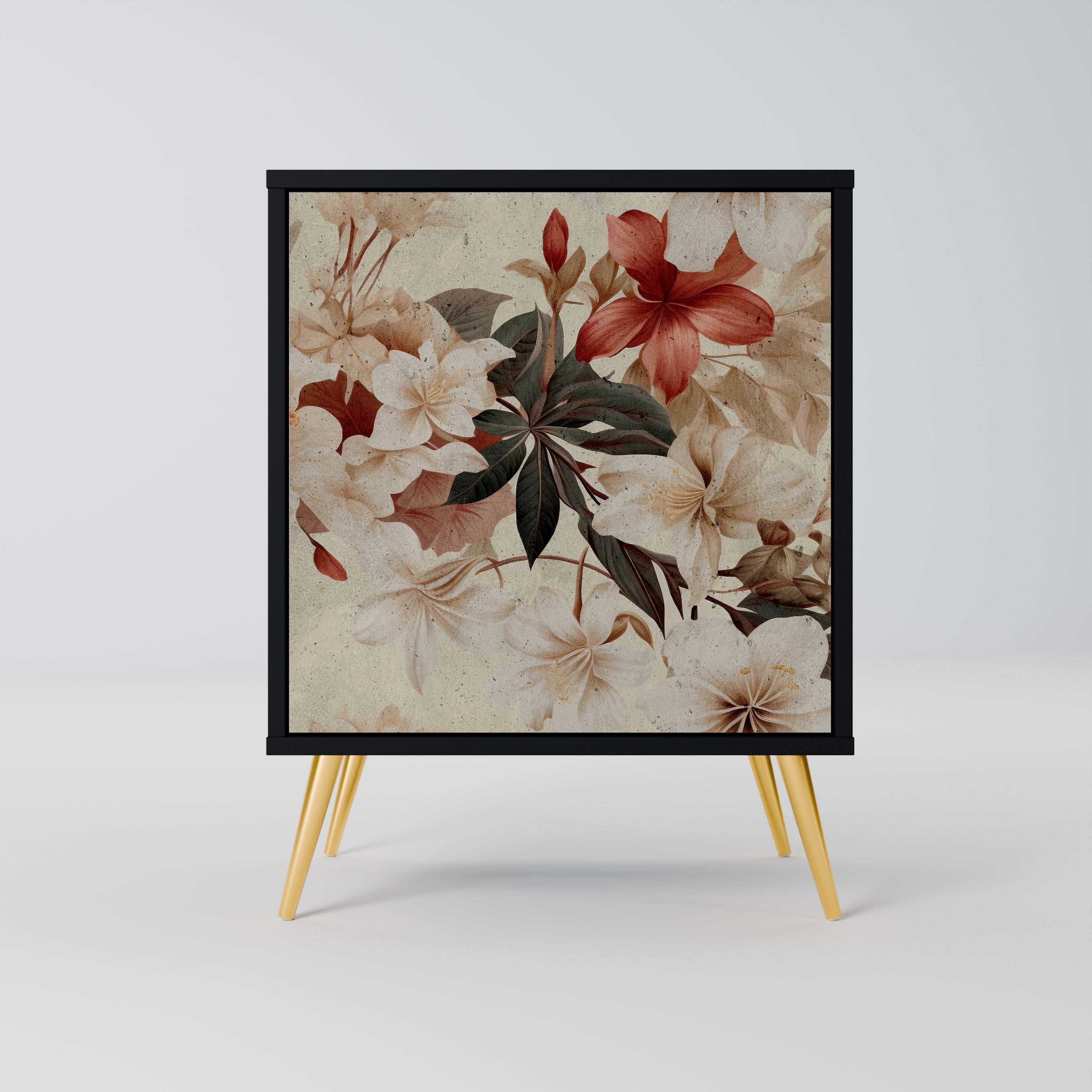 PETAL HARMONY Aparador de 1 Porta em Acabamento Preto