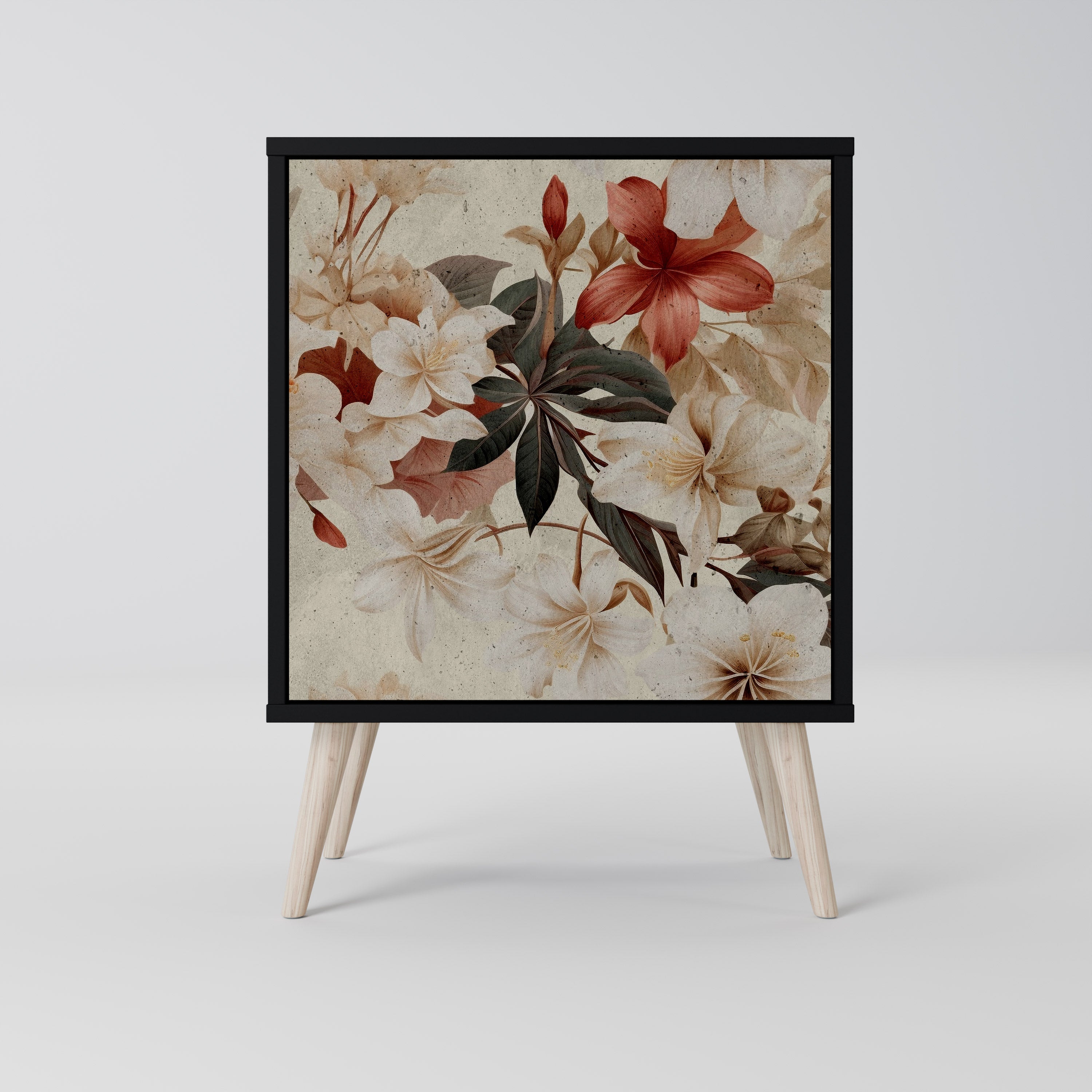 PETAL HARMONY Aparador de 1 Porta em Acabamento Preto