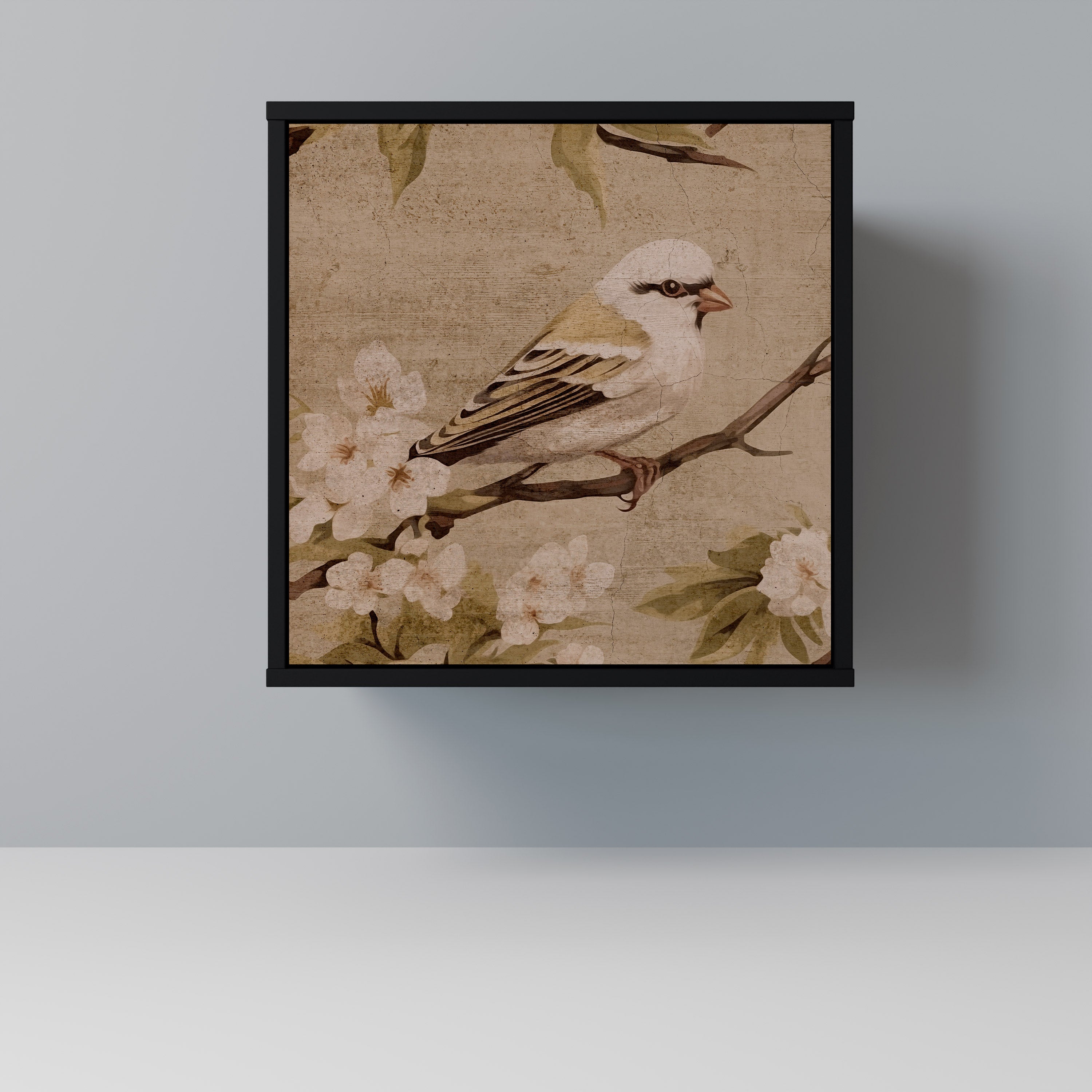 PETAL DISTINGUISH Aparador de 1 Porta em Acabamento Preto