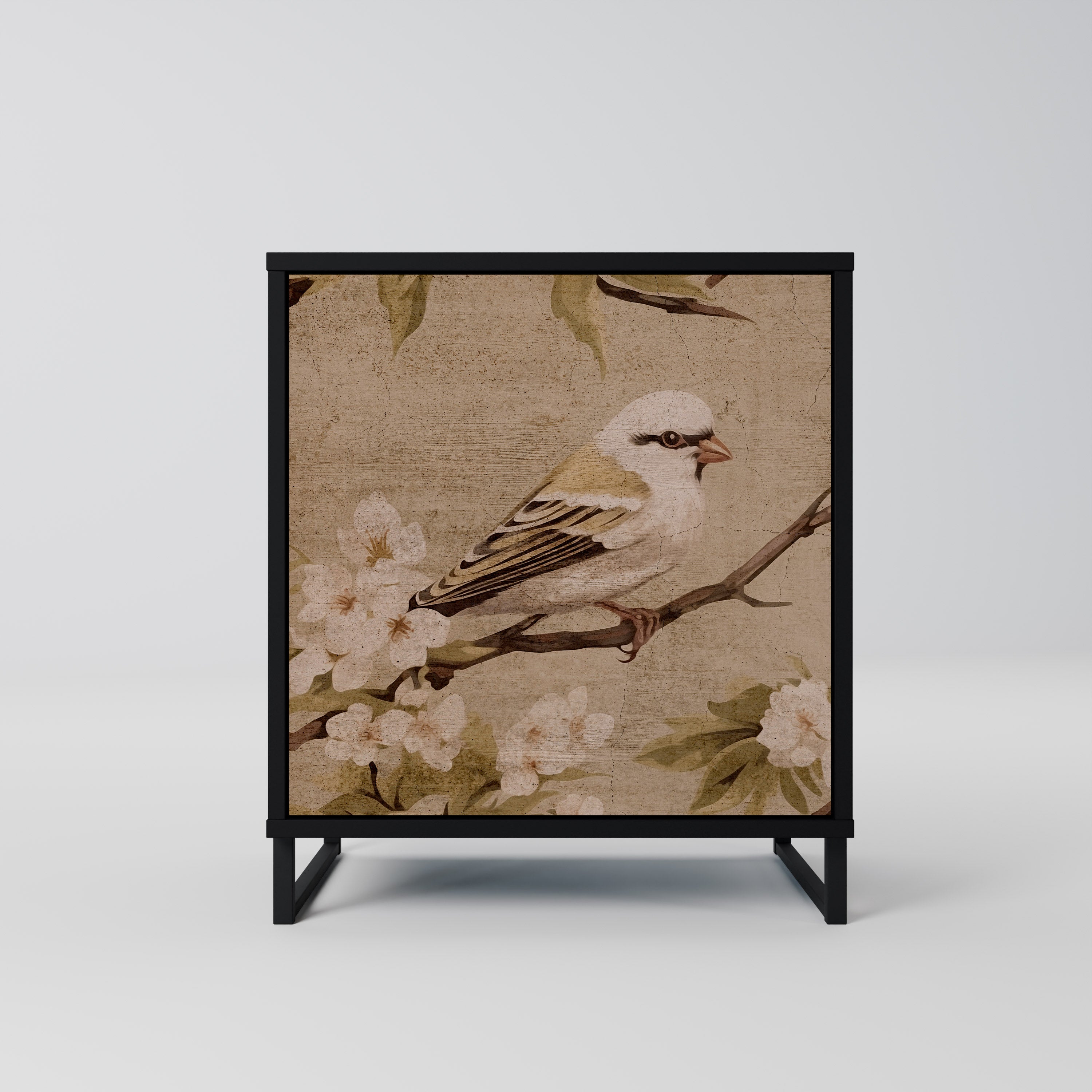 PETAL DISTINGUISH Aparador de 1 Porta em Acabamento Preto