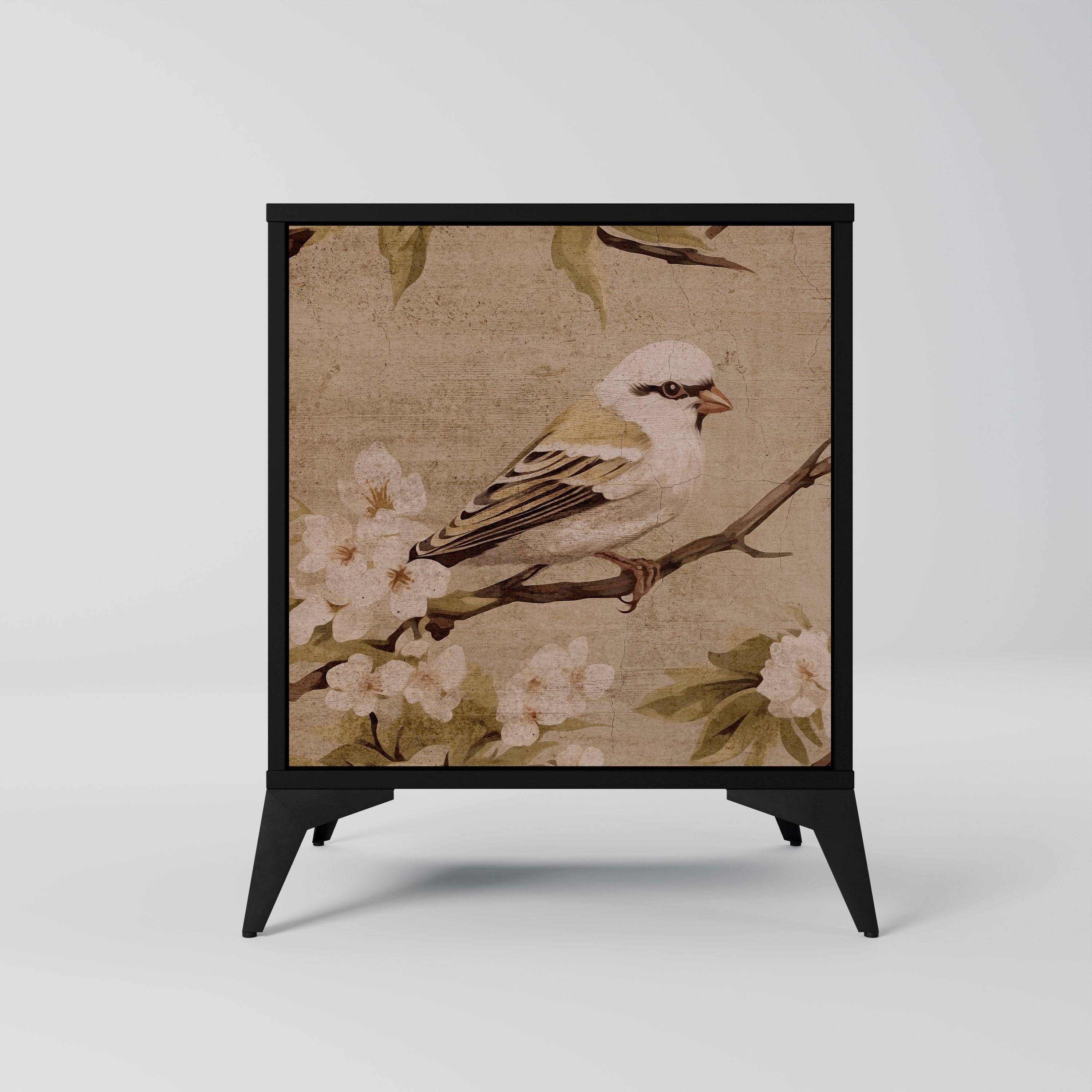 PETAL DISTINGUISH Aparador de 1 Porta em Acabamento Preto