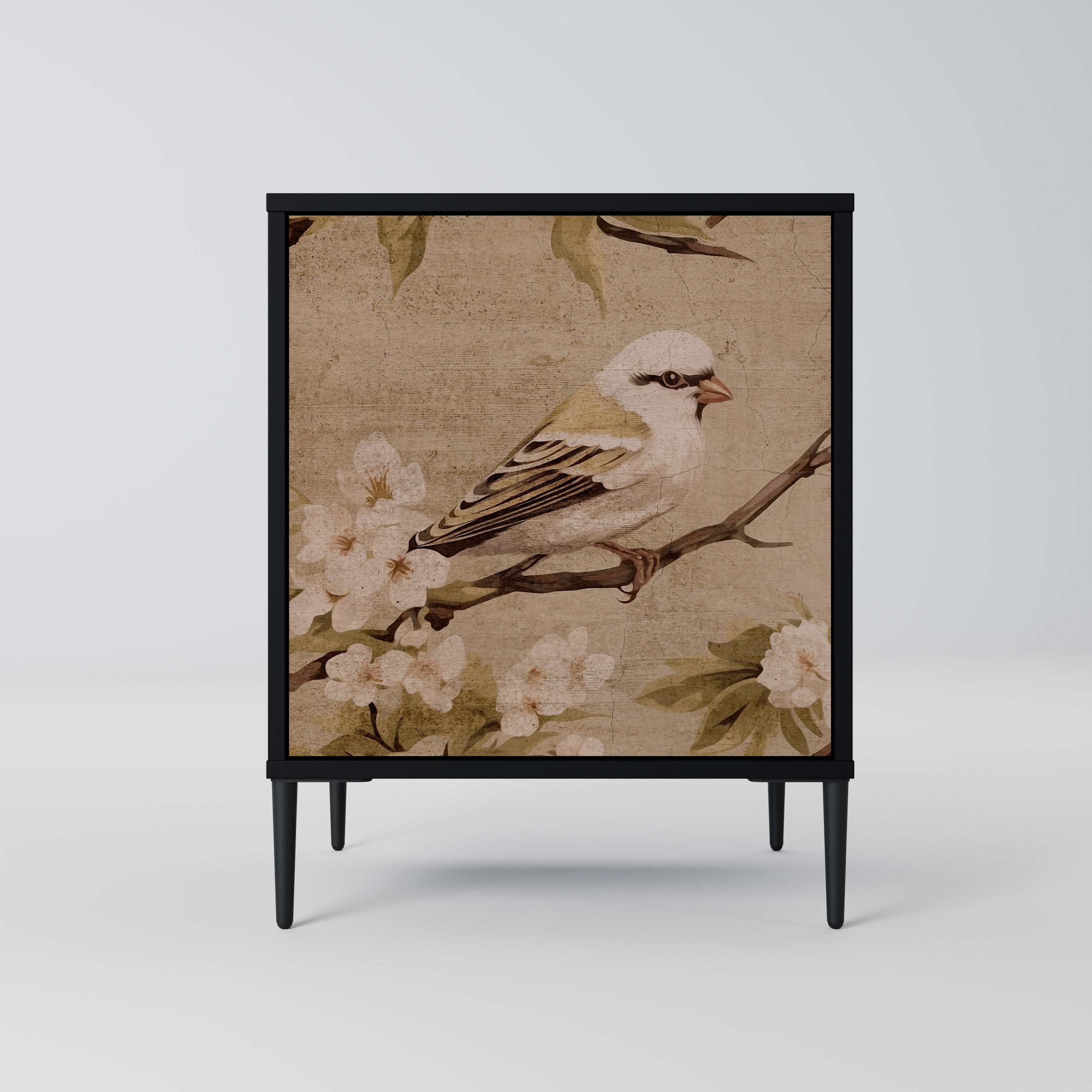 PETAL DISTINGUISH Aparador de 1 Porta em Acabamento Preto