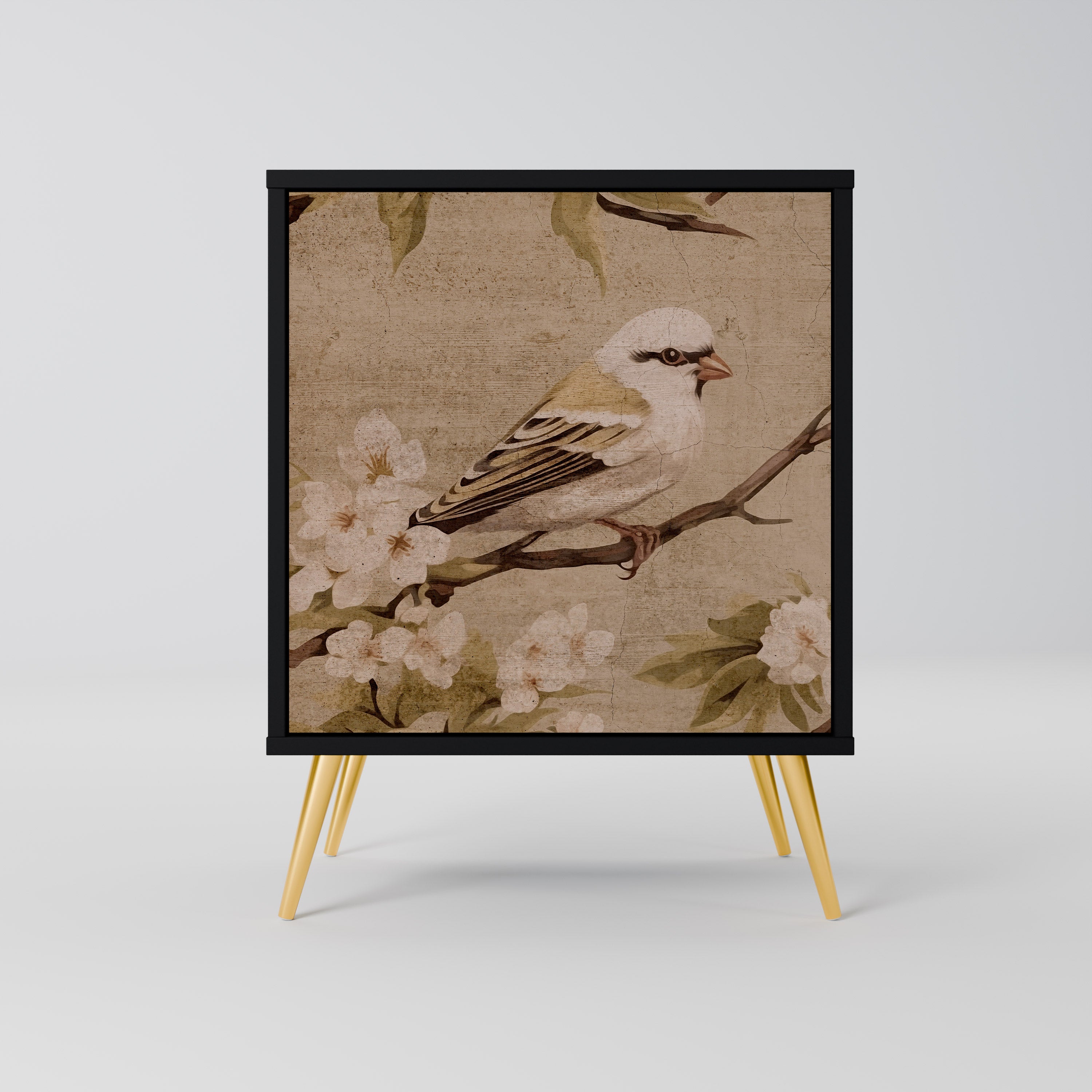 PETAL DISTINGUISH Aparador de 1 Porta em Acabamento Preto