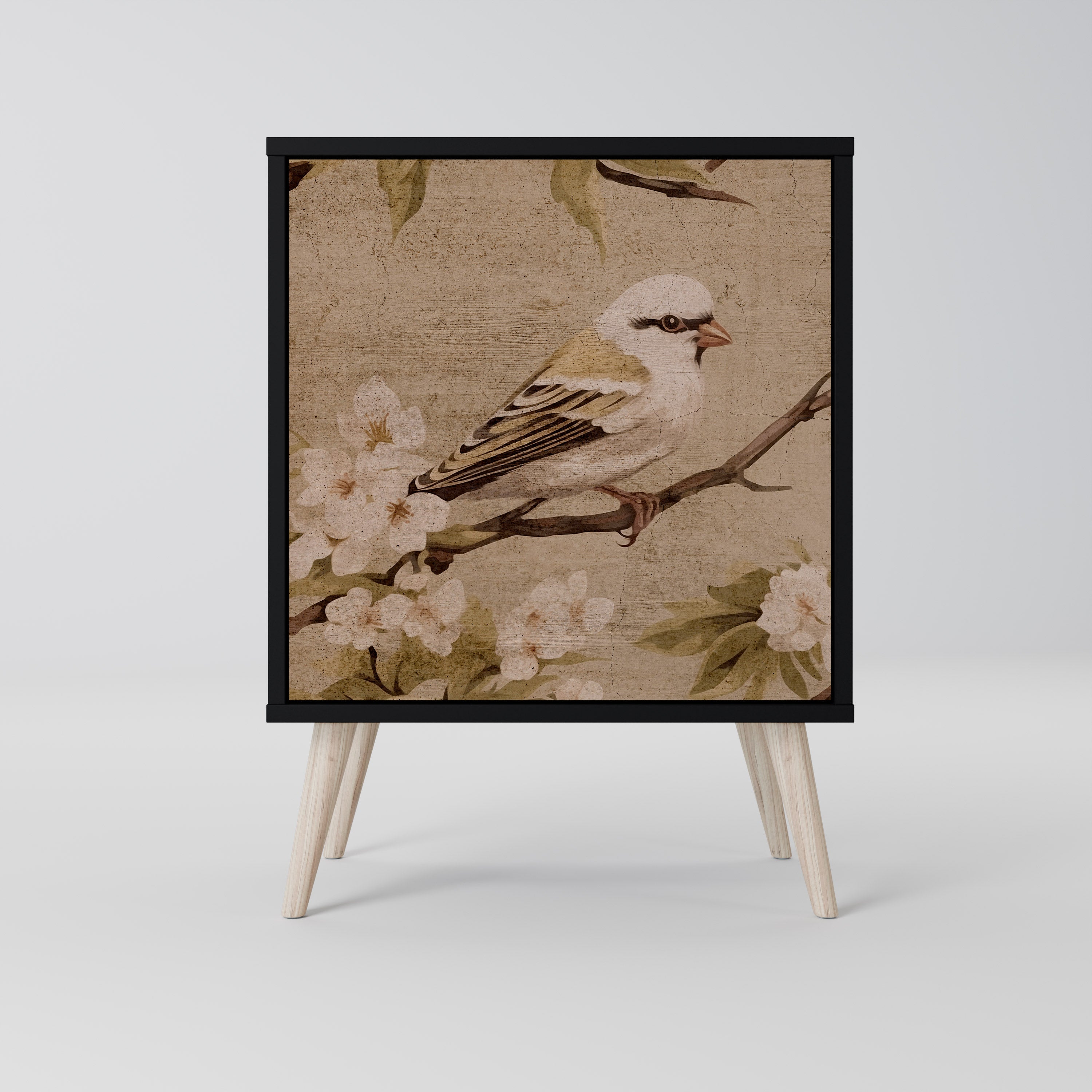 PETAL DISTINGUISH Aparador de 1 Porta em Acabamento Preto