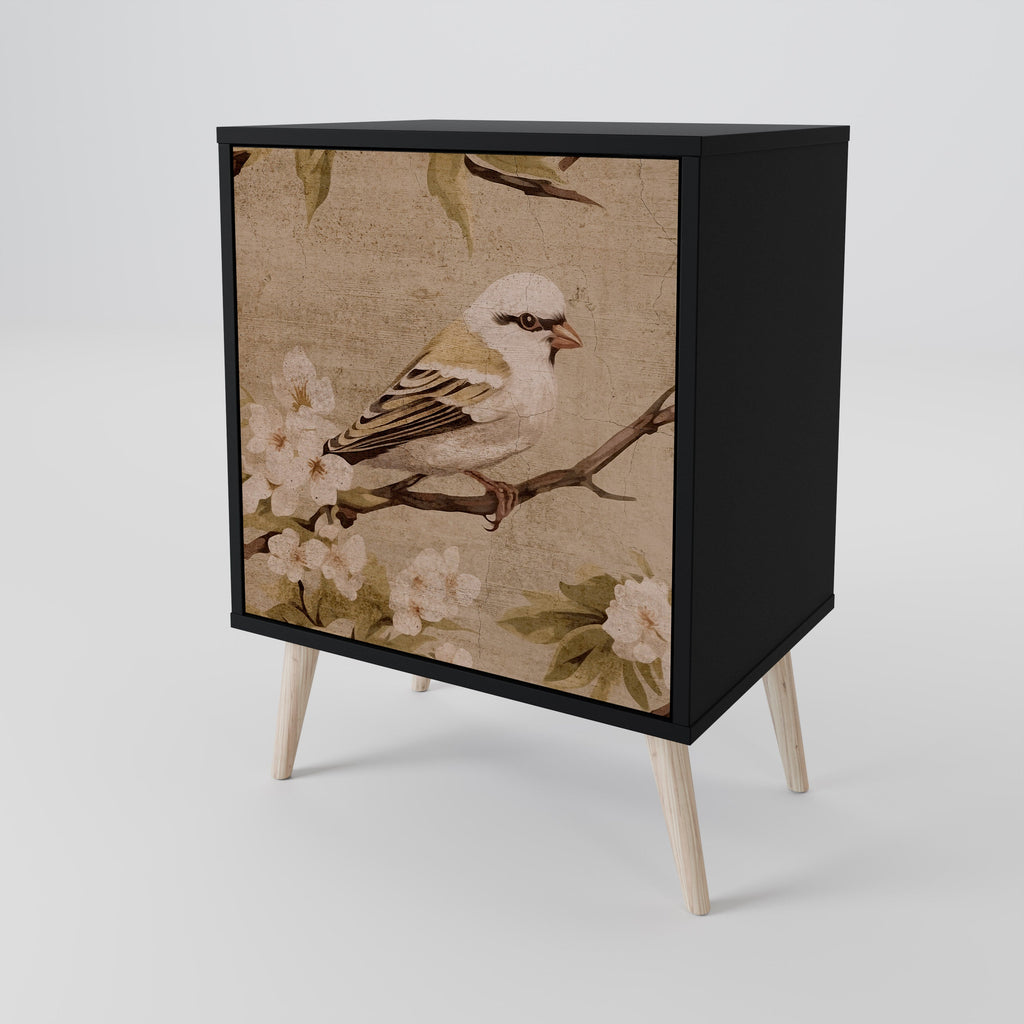 PETAL DISTINGUISH 1-Door Sideboard in Black Finish